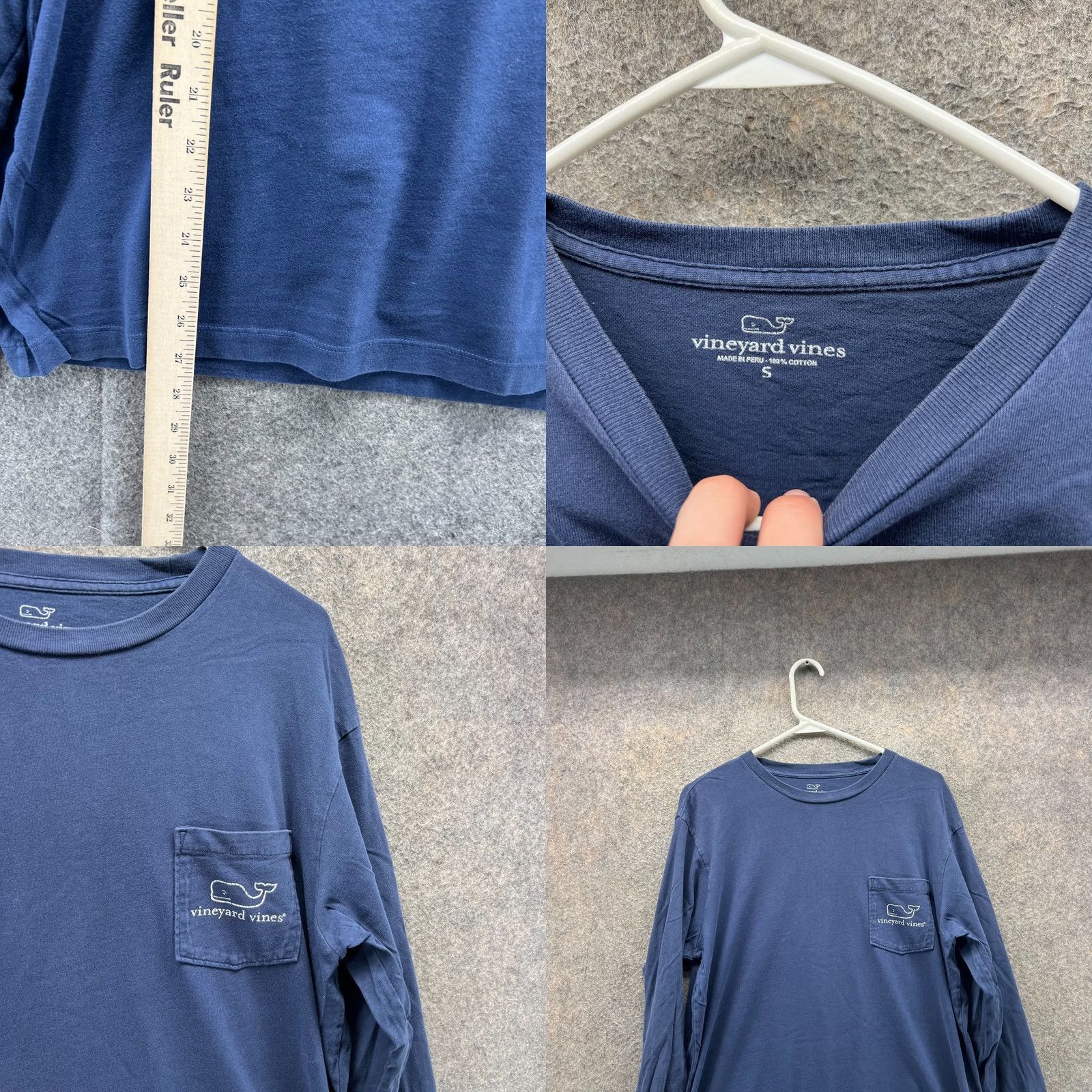 Vineyard Vines Vineyard Vines Shirt Mens Small Navy Blue Long Sleeve Whale Logo Pocket Tee Size US S / EU 44-46 / 1 - 8 Thumbnail