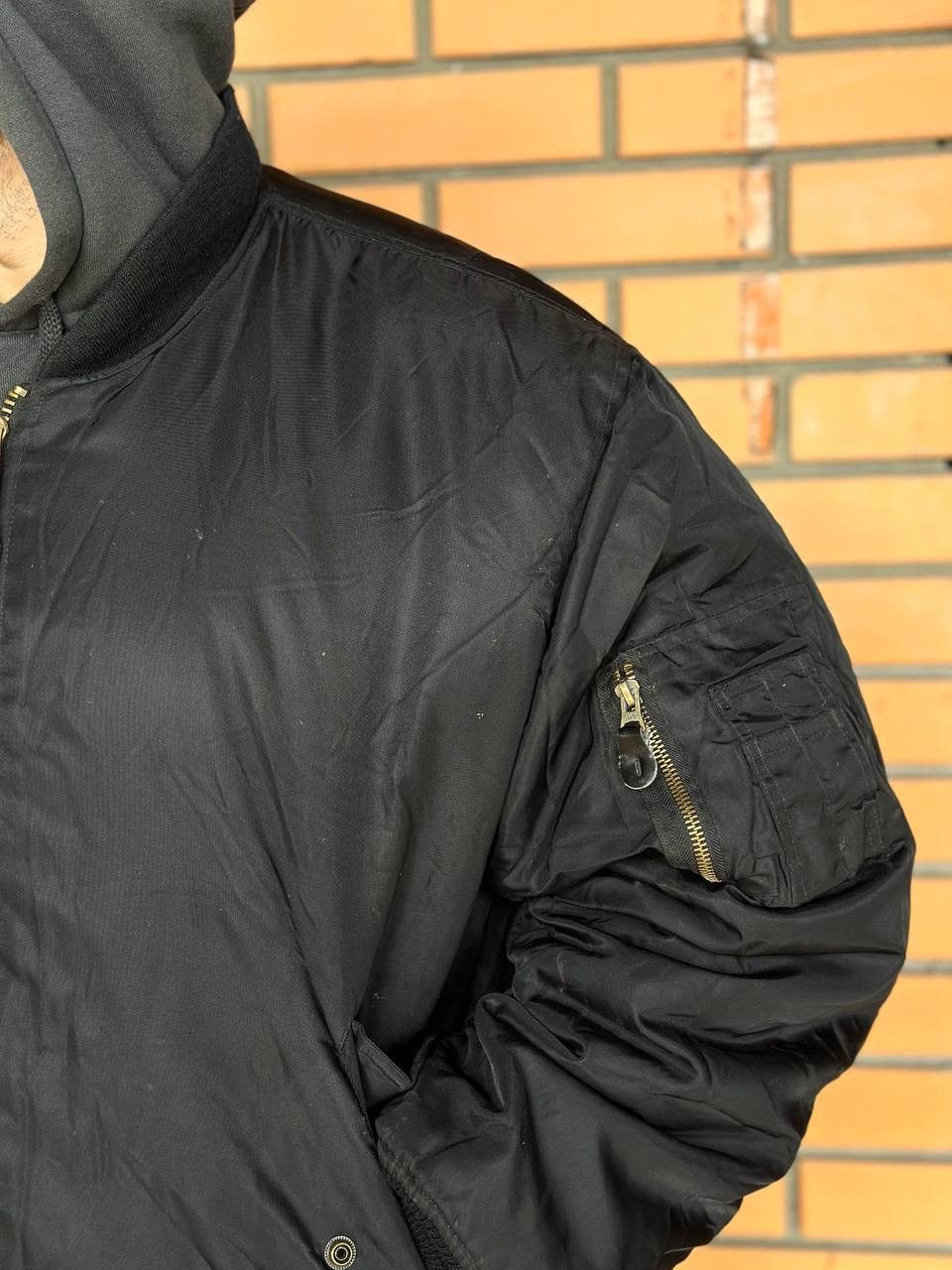Vintage VTG Flyers Intermediate MA-1 Bomber Jacket Men XLarge Black Size US XL / EU 56 / 4 - 2 Thumbnail