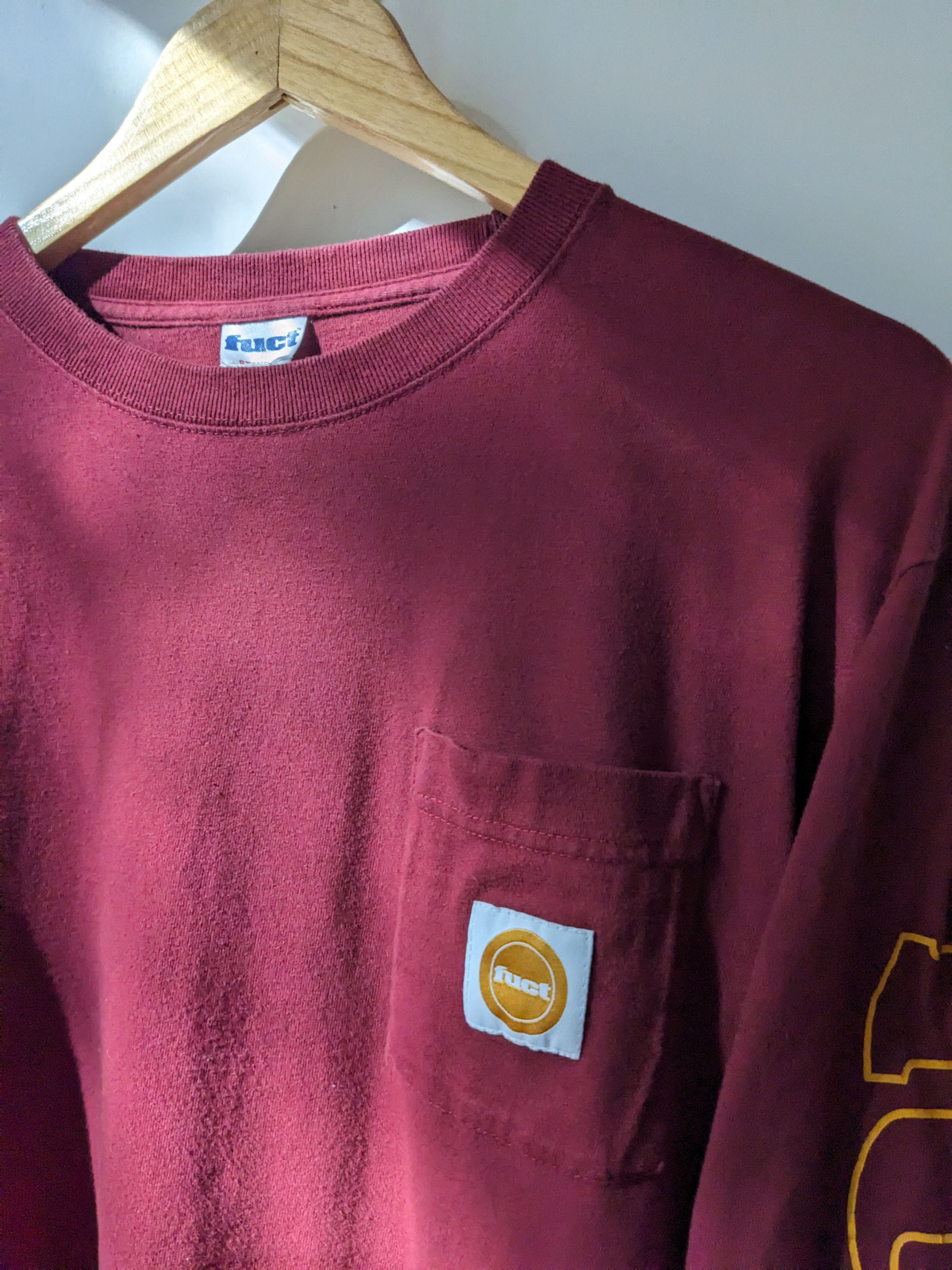FUCT Fuct Long Sleeve Shirt Pocket Burgundy Red Pullovers Size US M / EU 48-50 / 2 - 4 Thumbnail