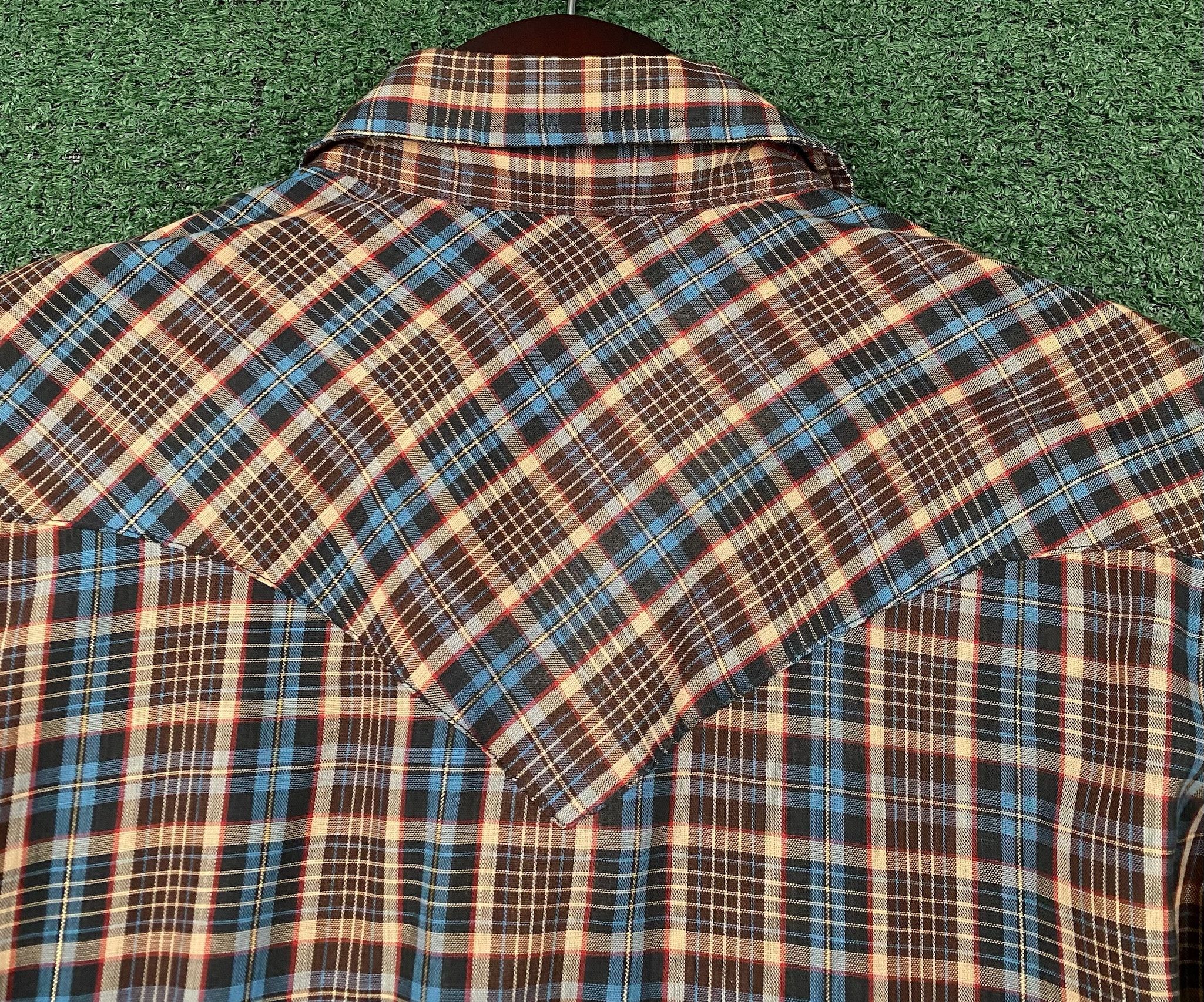 Levi's 70’s Levi’s Western Plaid Brown Teal Pearl Snap Shirt Small Size US S / EU 44-46 / 1 - 7 Thumbnail
