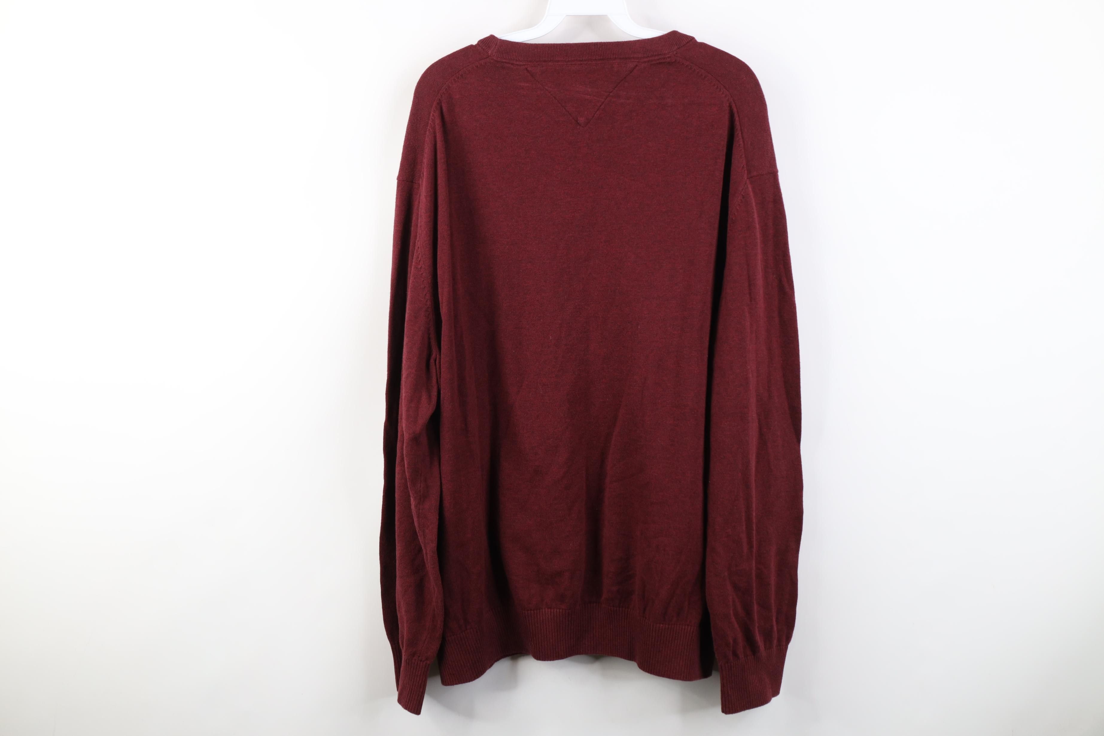 Tommy Hilfiger Vintage Y2K Tommy Hilfiger Cotton Knit Crewneck Sweater Red Size US XXL / EU 58 / 5 - 11 Thumbnail