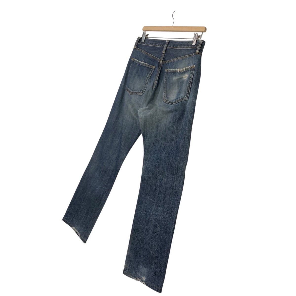 Japanese Brand Ring Denim Dark Wash Straight Leg Jeans Faded Size US 30 / EU 46 - 13 Thumbnail