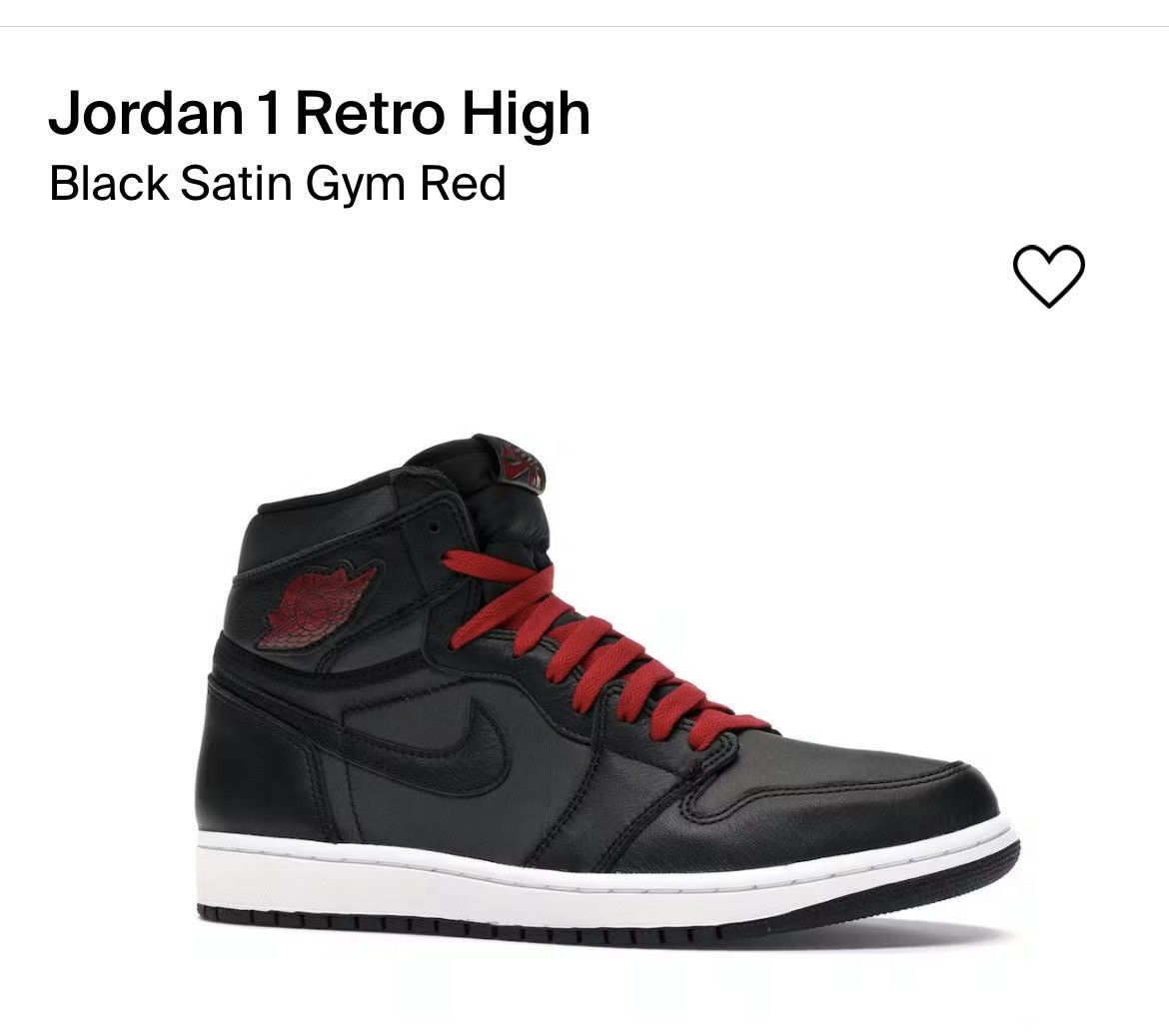 aj1 black satin gym red
