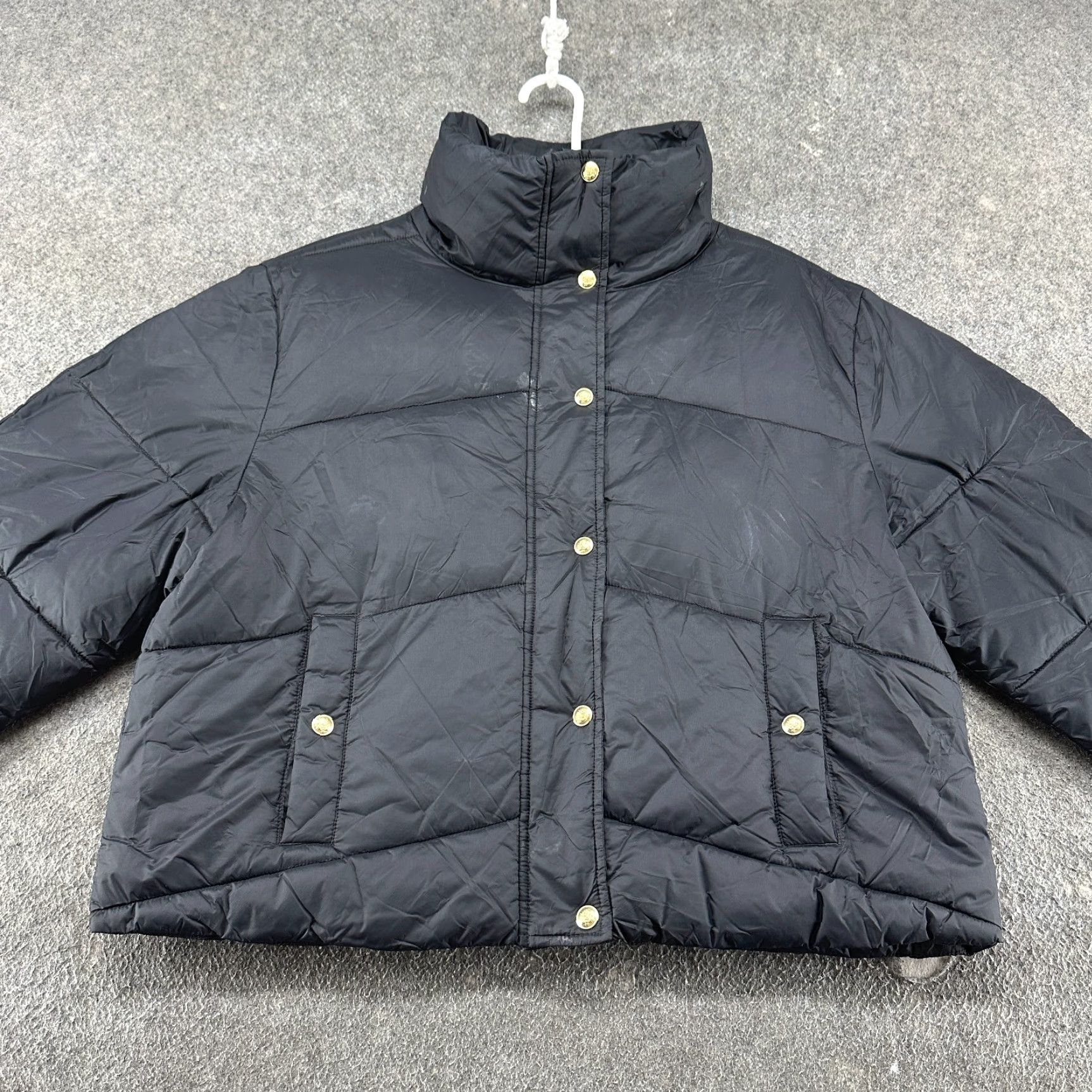 J.Crew J.CREW Puffer Jacket Womens XL Black Full Zip Sn ap Signature Preppy 90s Winter Casual Size XL / US 12-14 / IT 48-50 - 4 Thumbnail