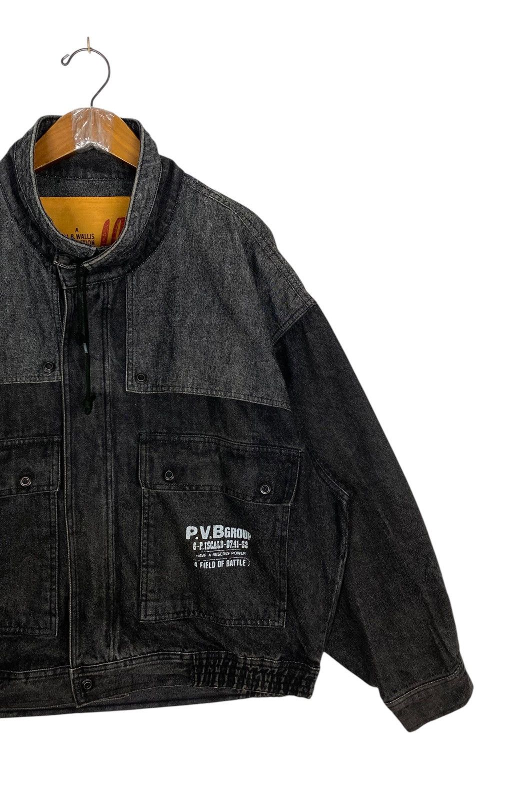 Japanese Brand × Vintage Vtg Casablanca Rally Halb Wallis Denim Stoned Washed Jacket Size US L / EU 52-54 / 3 - 4 Thumbnail