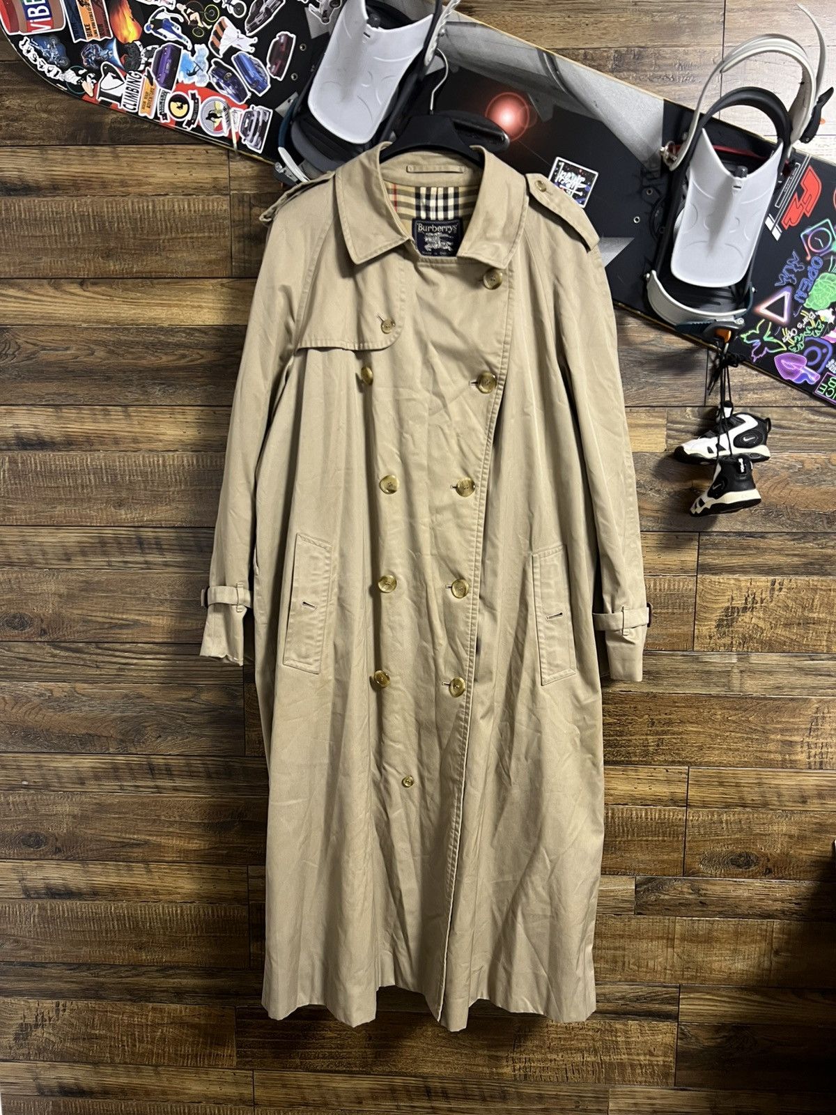 Vintage Burberrys London Trench Coat Beige Nova Check Lining