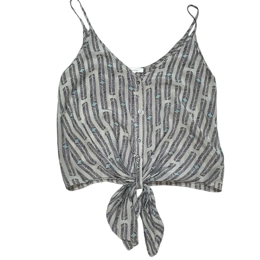 Other Olivaceous Silk Sleeveless Button Tie Front Top Size M Size M / US 6-8 / IT 42-44 - 5 Thumbnail