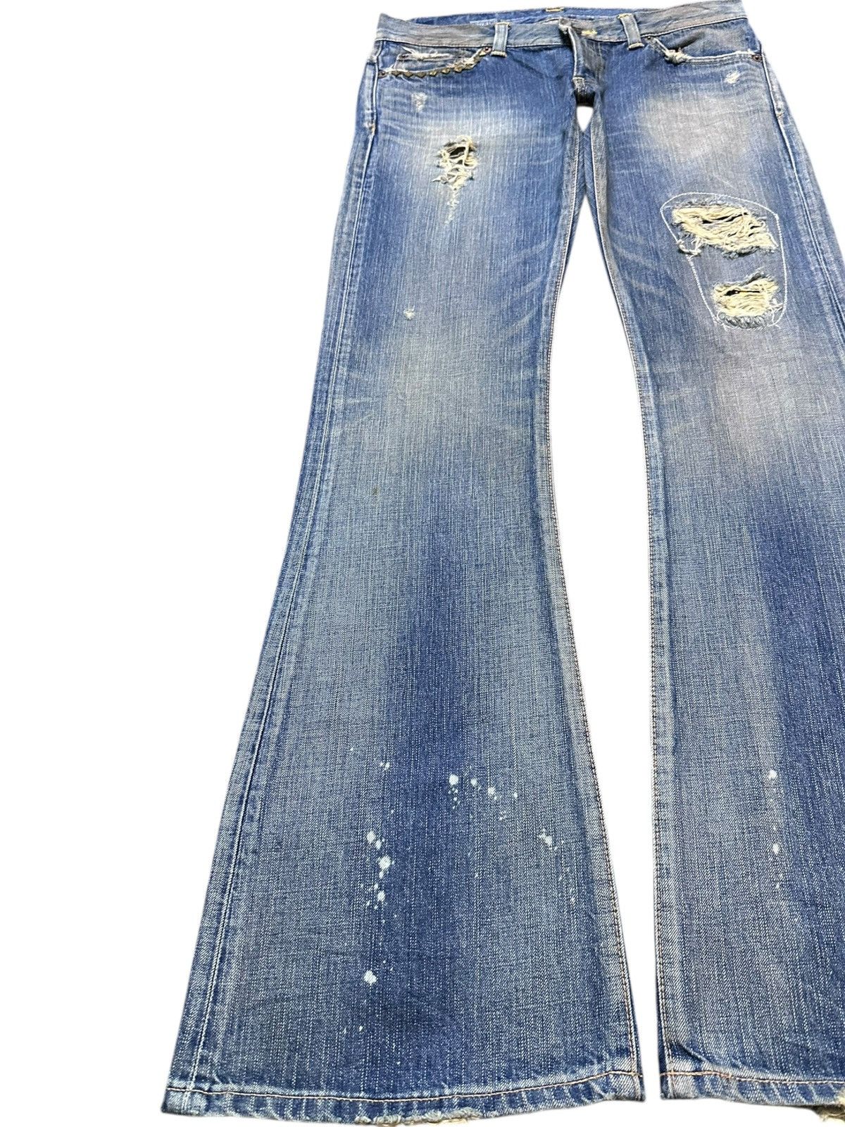 Edwin Vintage Edwin 53531 Flare Studded Grunge Distressed Denim Size US 32 / EU 48 - 4 Thumbnail