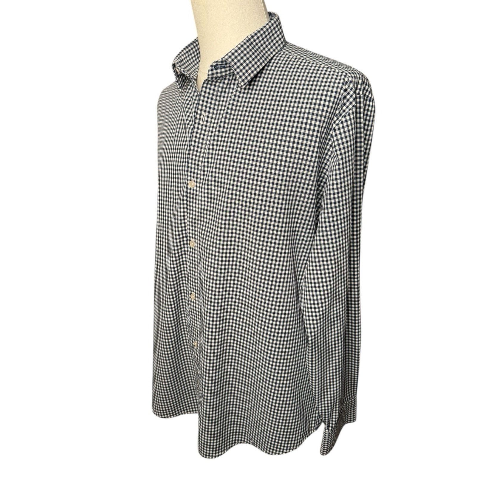Mizzen+Main Mizzen + Main Leeward Navy Blue Gingham Button Down Shirt Size US XL / EU 56 / 4 - 2 Thumbnail