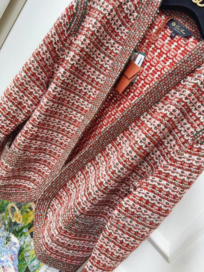 Loro Piana Loro Piana Red Mixed Color Jacquard Knit Cashmere Cardigan Size XS / US 0-2 / IT 36-38 - 3 Thumbnail