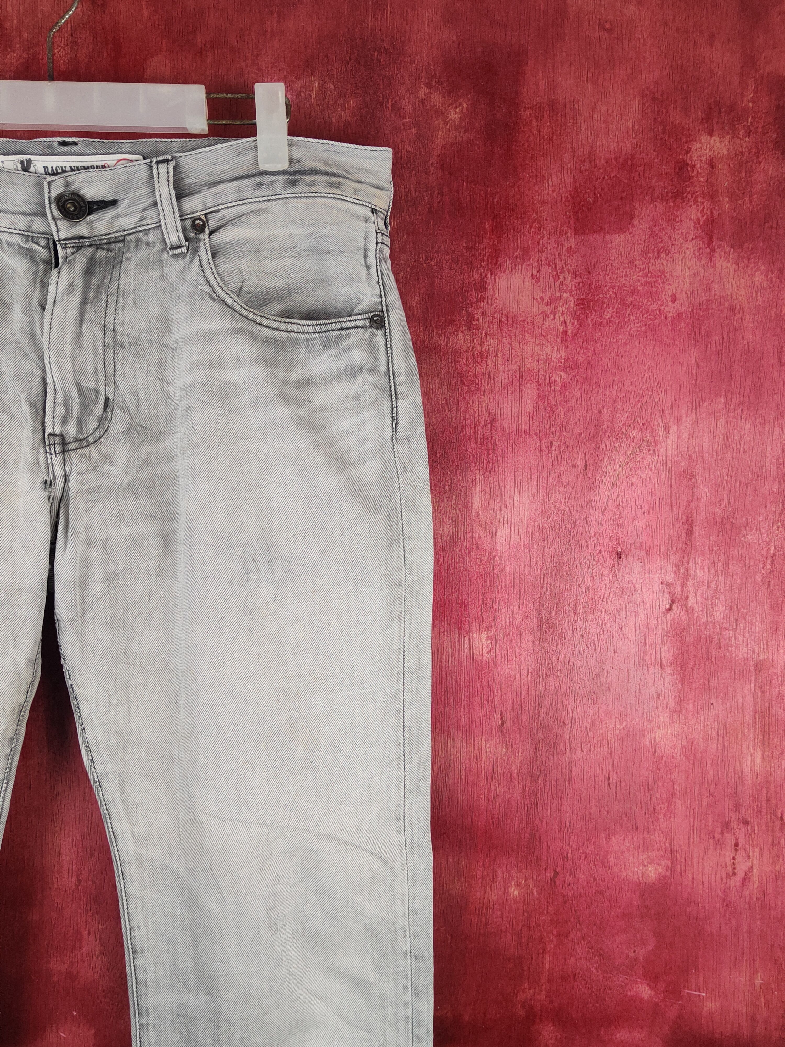 Japanese Brand Back Number Black White Faded Distressed Ripped Jeans #S2359 Size US 32 / EU 48 - 5 Thumbnail
