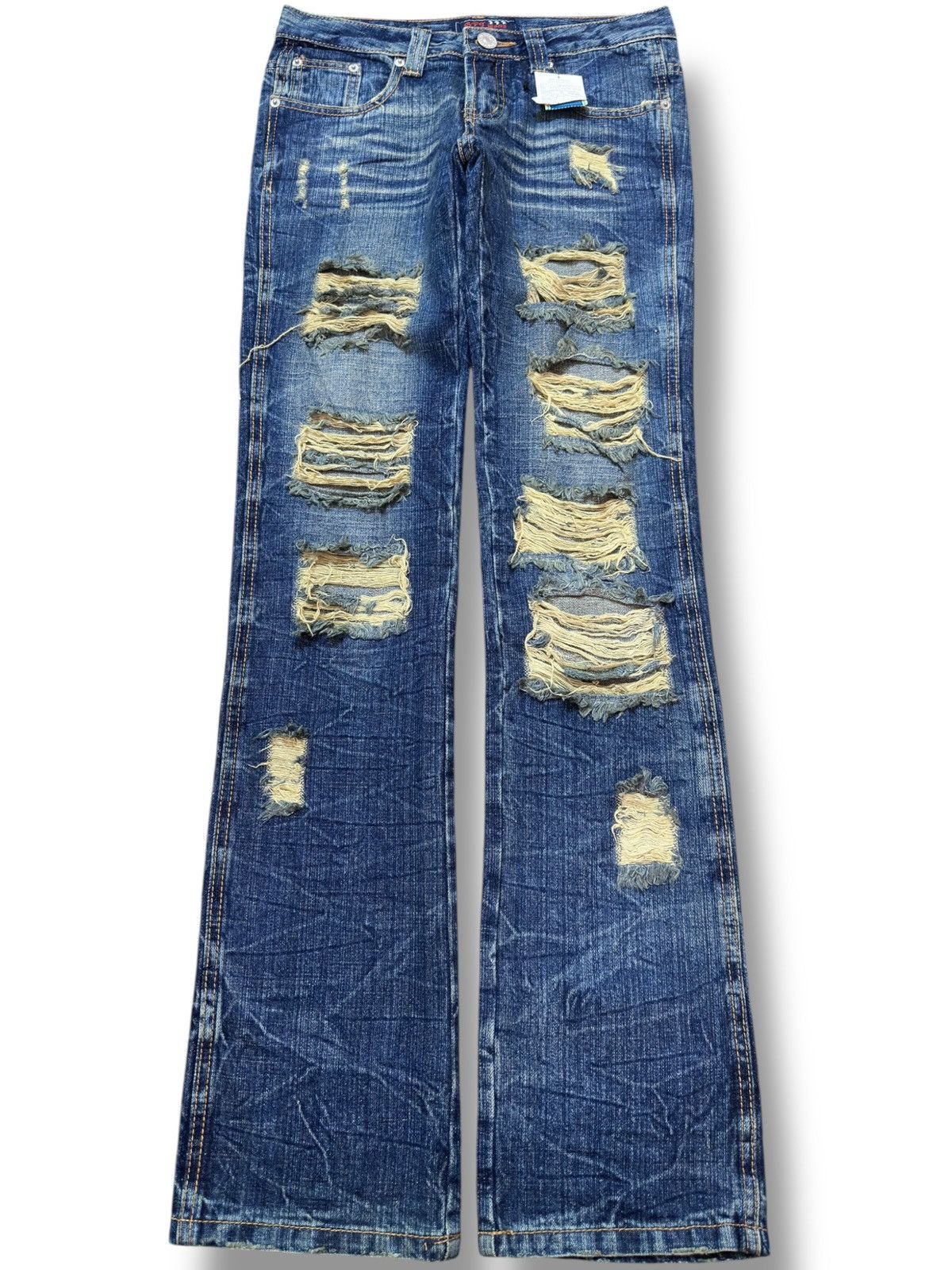 LITTLE AFRICA Vintage Africa Taro 10 Low Rise Ripped Distressed Denim Size US 29 - 1 Thumbnail