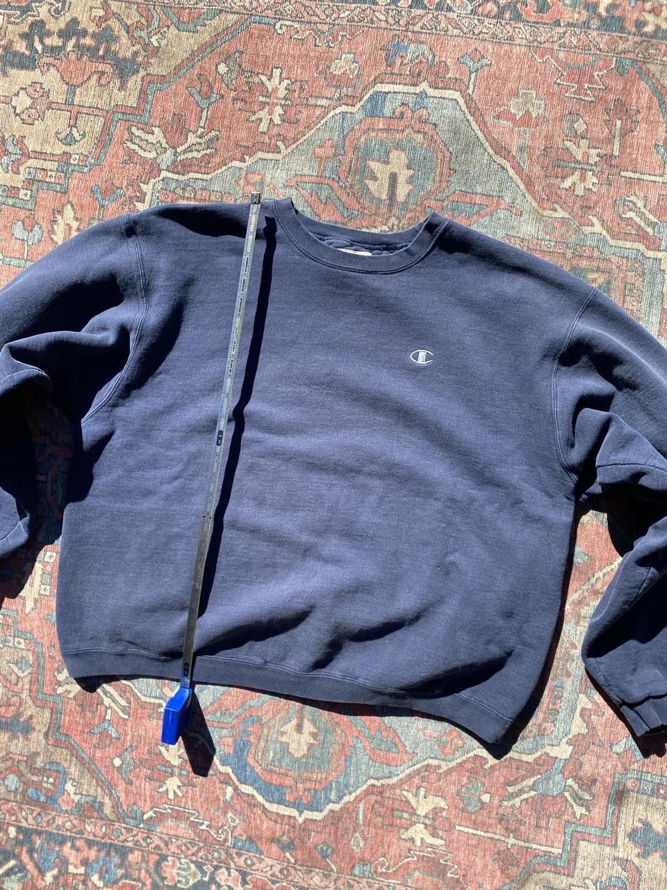 Champion Vintage Navy Weave Knit Champion Embroidery Sweater Medium Size US L / EU 52-54 / 3 - 6 Thumbnail