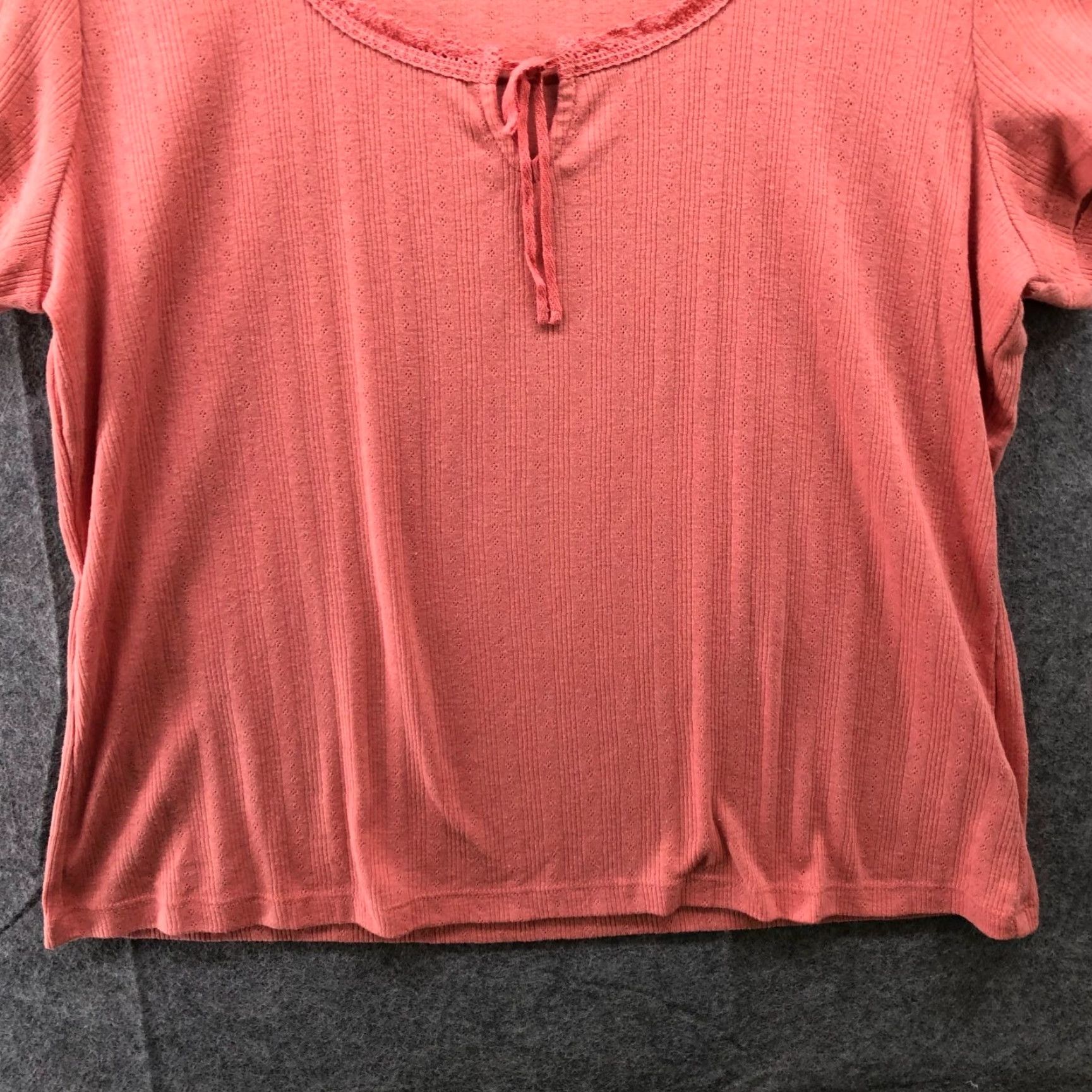 Old Navy Old Navy Women's XL Pink Tie Front Scoop Neck T-Shirt Cotton Blend Lounge Casual Summer Size XL / US 12-14 / IT 48-50 - 4 Thumbnail