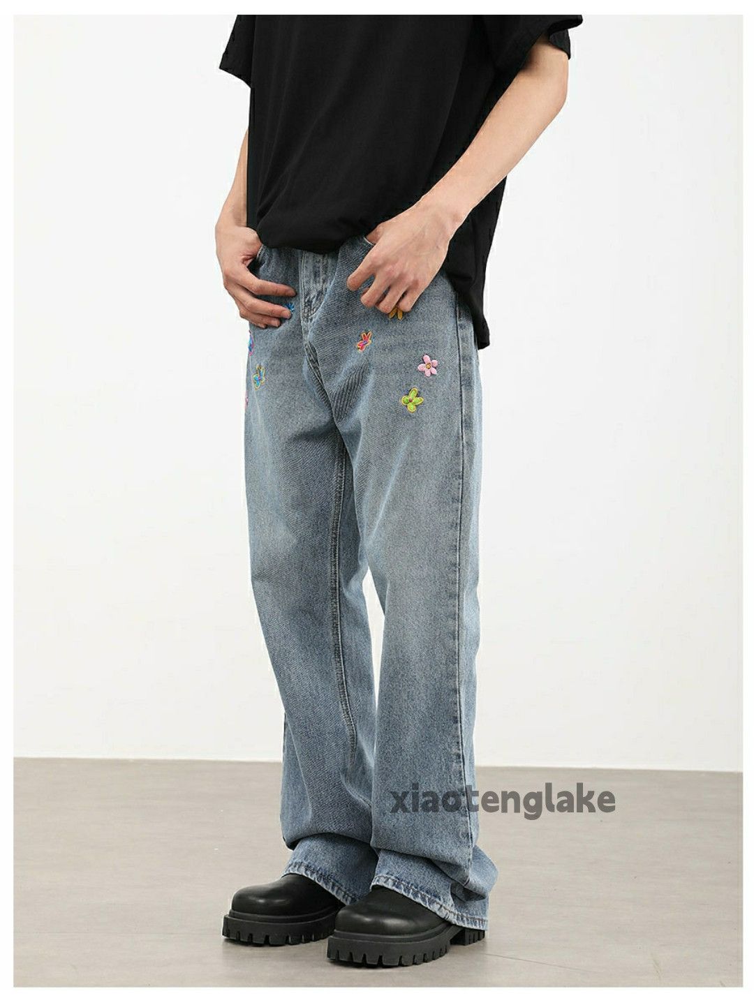 Jean × Vintage washed faded y2k skate hiphop pattern yuppie jeans Size US 30 / EU 46 - 1 Thumbnail