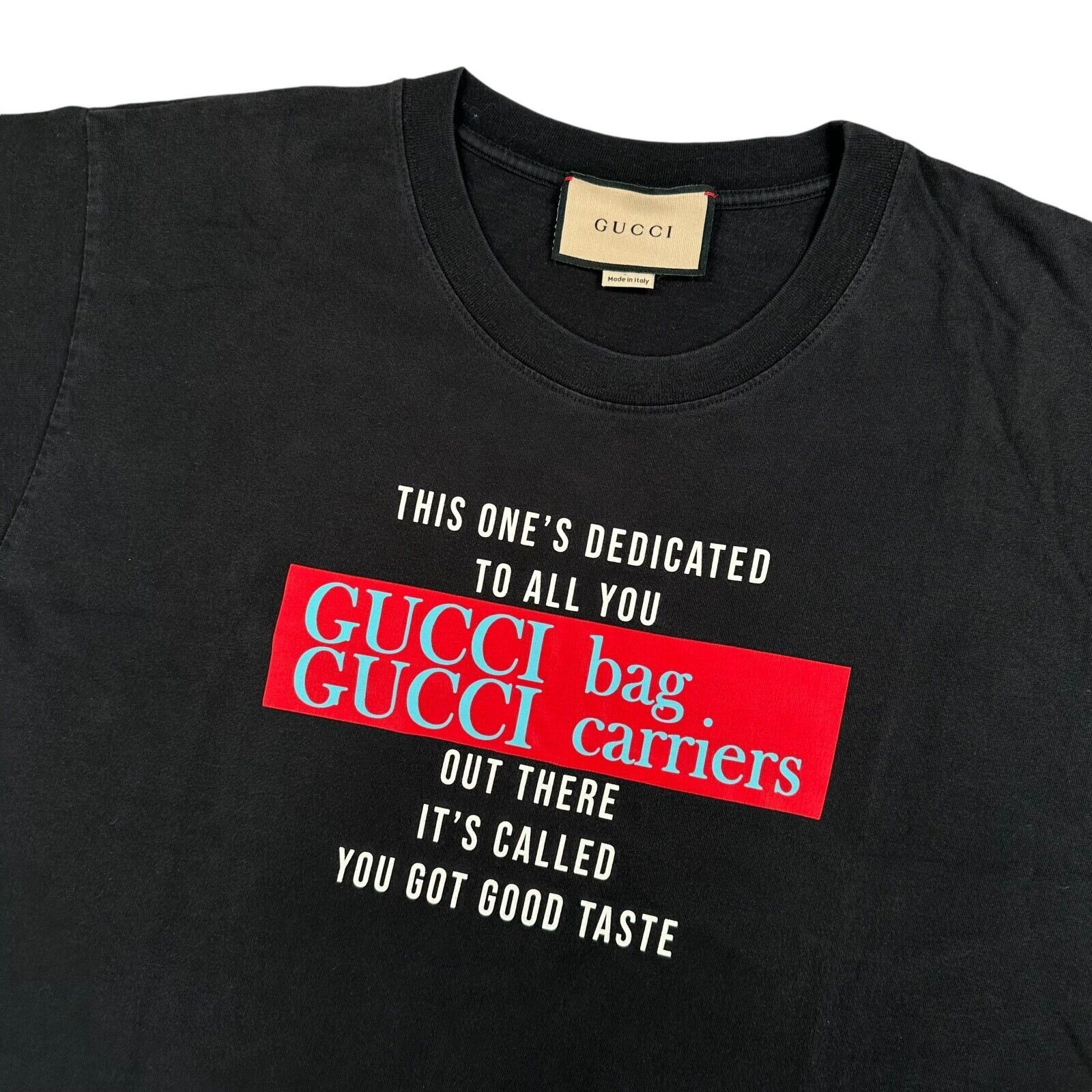 Gucci Gucci T-Shirt Size L Black Gucci Bag Carriers Graphic Print Size US L / EU 52-54 / 3 - 5 Thumbnail