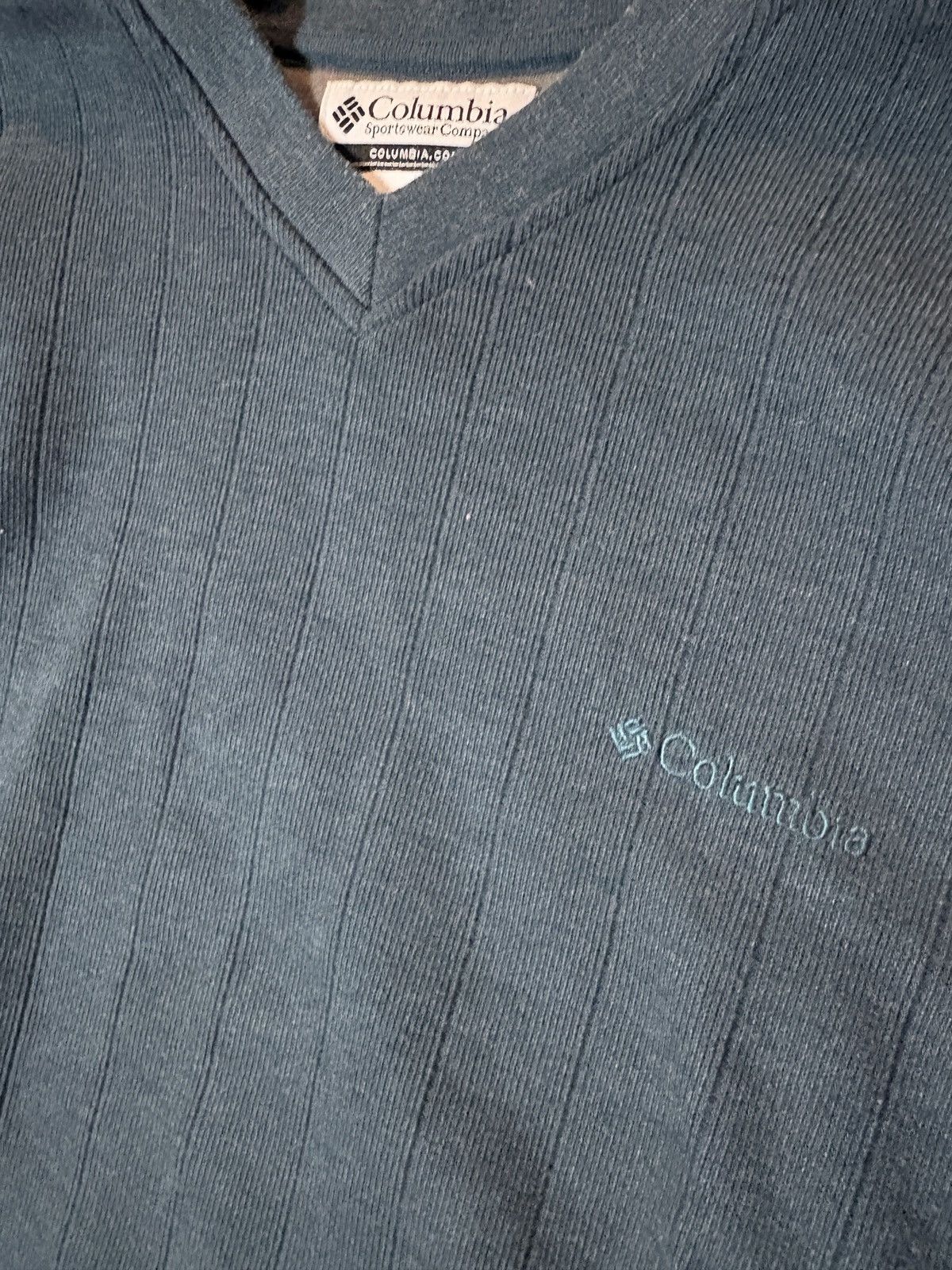 Columbia Vintage 00’s Columbia V-Neck Boxy Sweater Dark Teal Size Med Size US M / EU 48-50 / 2 - 2 Thumbnail
