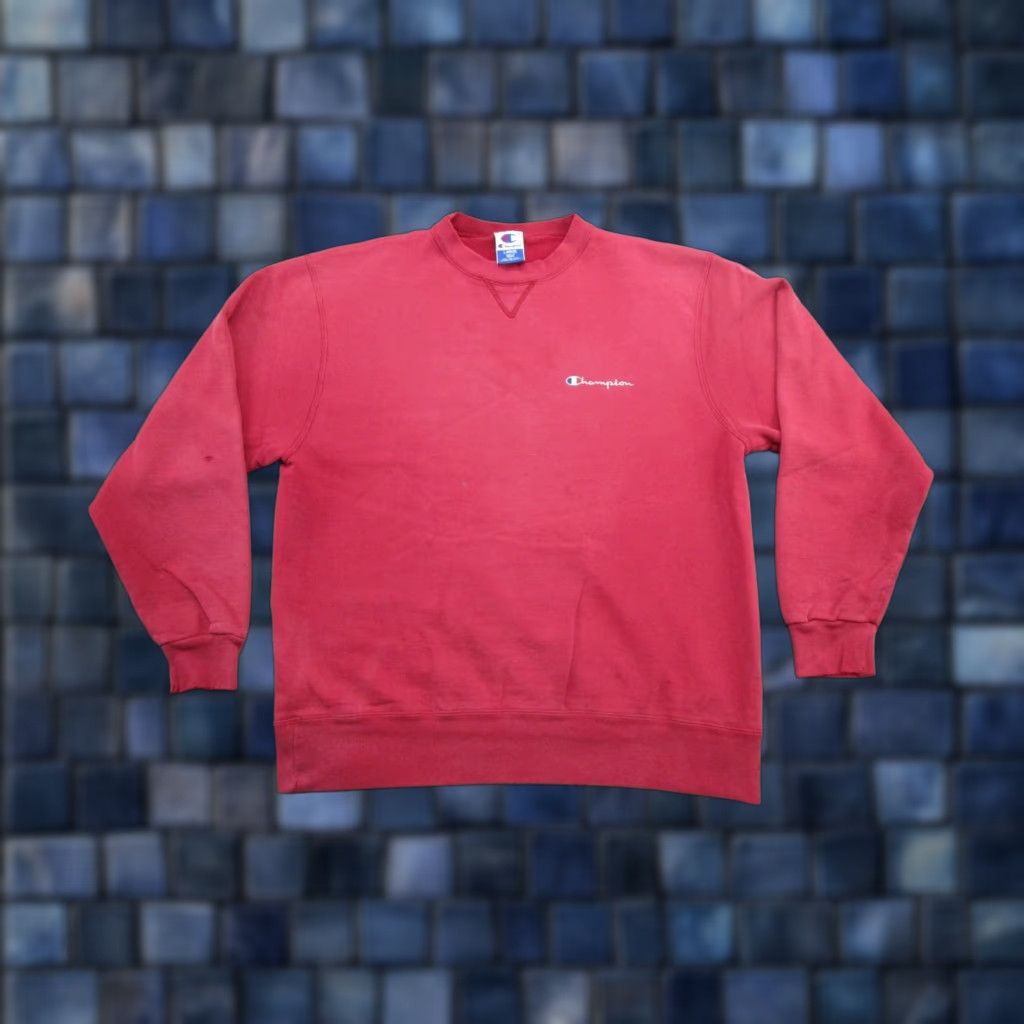 Champion VINTAGE Champion Script Logo Sweatshirt Size L Men Red 90s Sports Pullover Crew Neck All Seasons Gym & Training Myriad Keywords Size US L / EU 52-54 / 3 - 1 Thumbnail