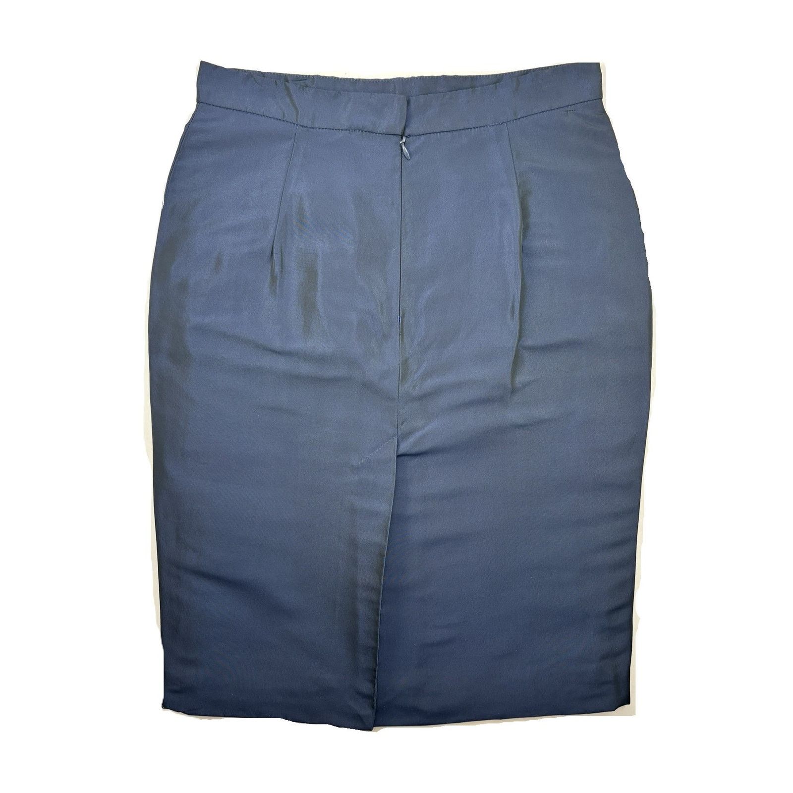 Proenza Schouler Proenza Schouler Navy Blue Silk Skirt 4 Shimmer Metallic Size 27" / US 4 / IT 40 - 2 Thumbnail