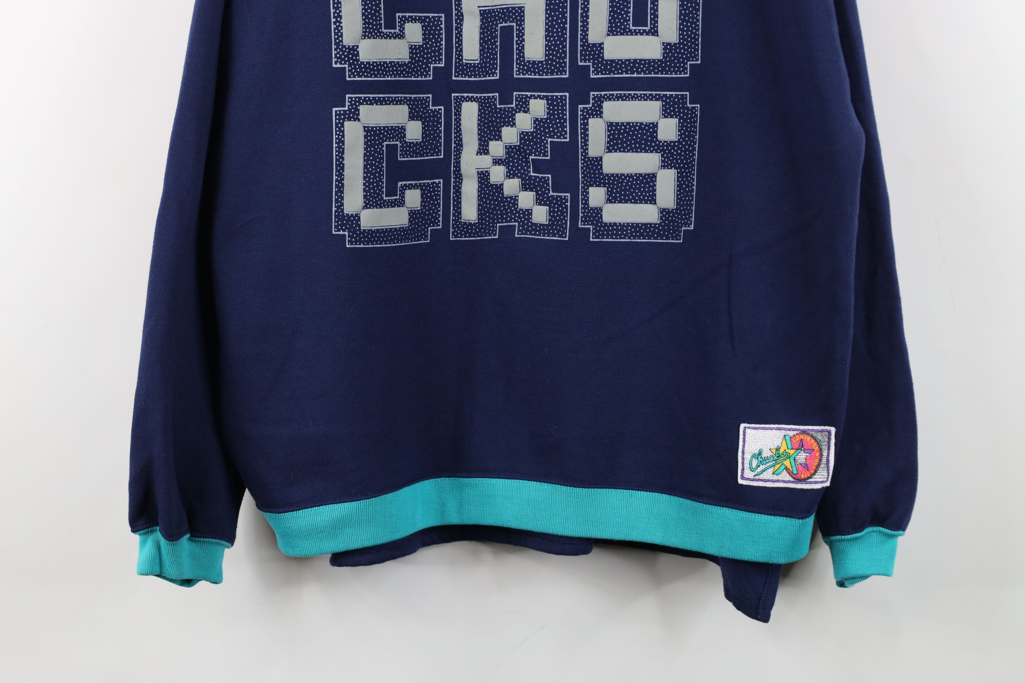 Converse Vintage 90s Converse Chuck Taylor Block Sweatshirt Blue Size XL / US 12-14 / IT 48-50 - 3 Thumbnail