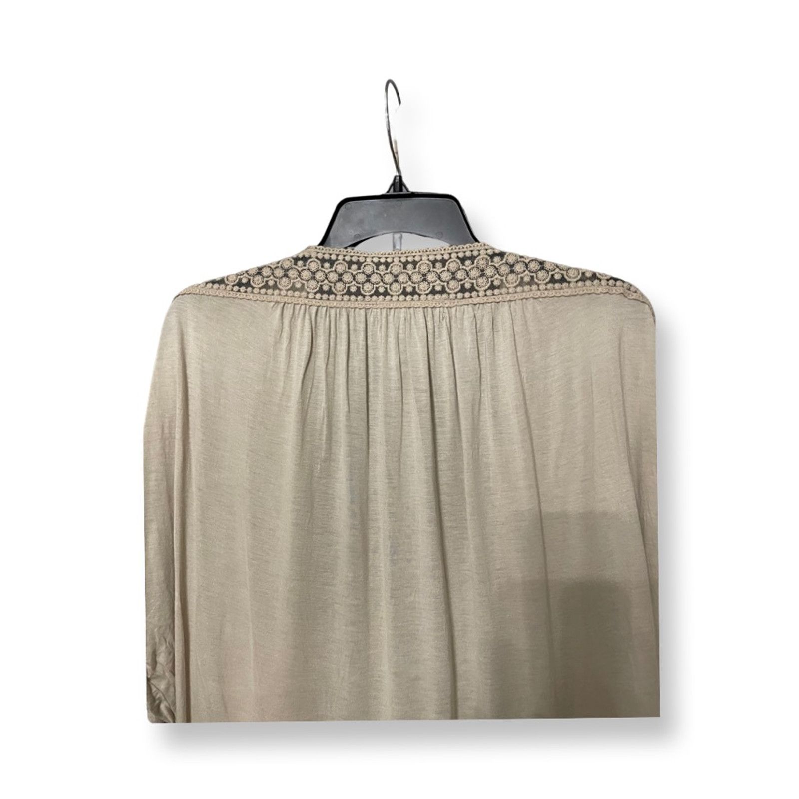 Other August Silk Cardigan Batwing Lace Trim Open Front Beige W PS Size S / US 4 / IT 40 - 5 Thumbnail