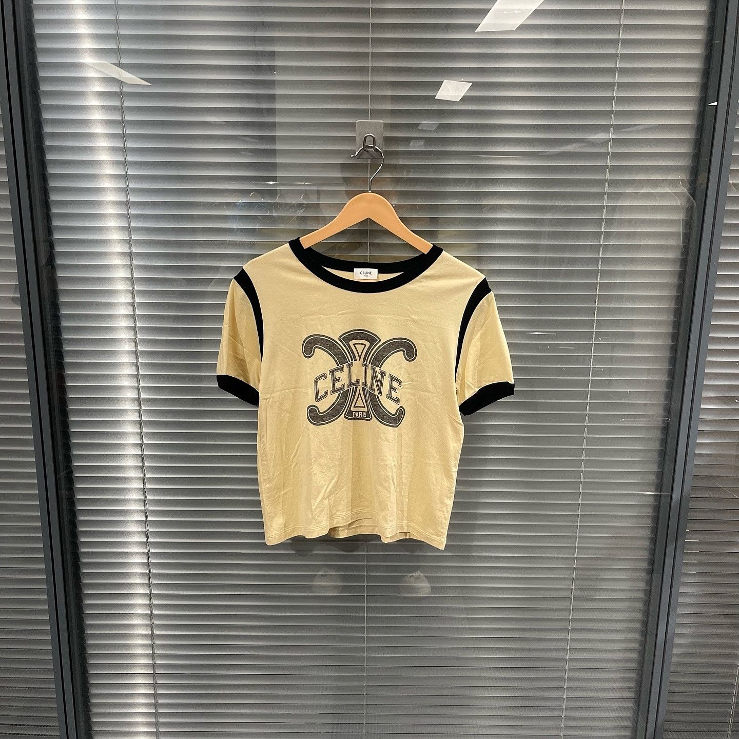 Celine Celine Triomphe Logo Ringer T-Shirt Size M Size M / US 6-8 / IT 42-44 - 1 Thumbnail