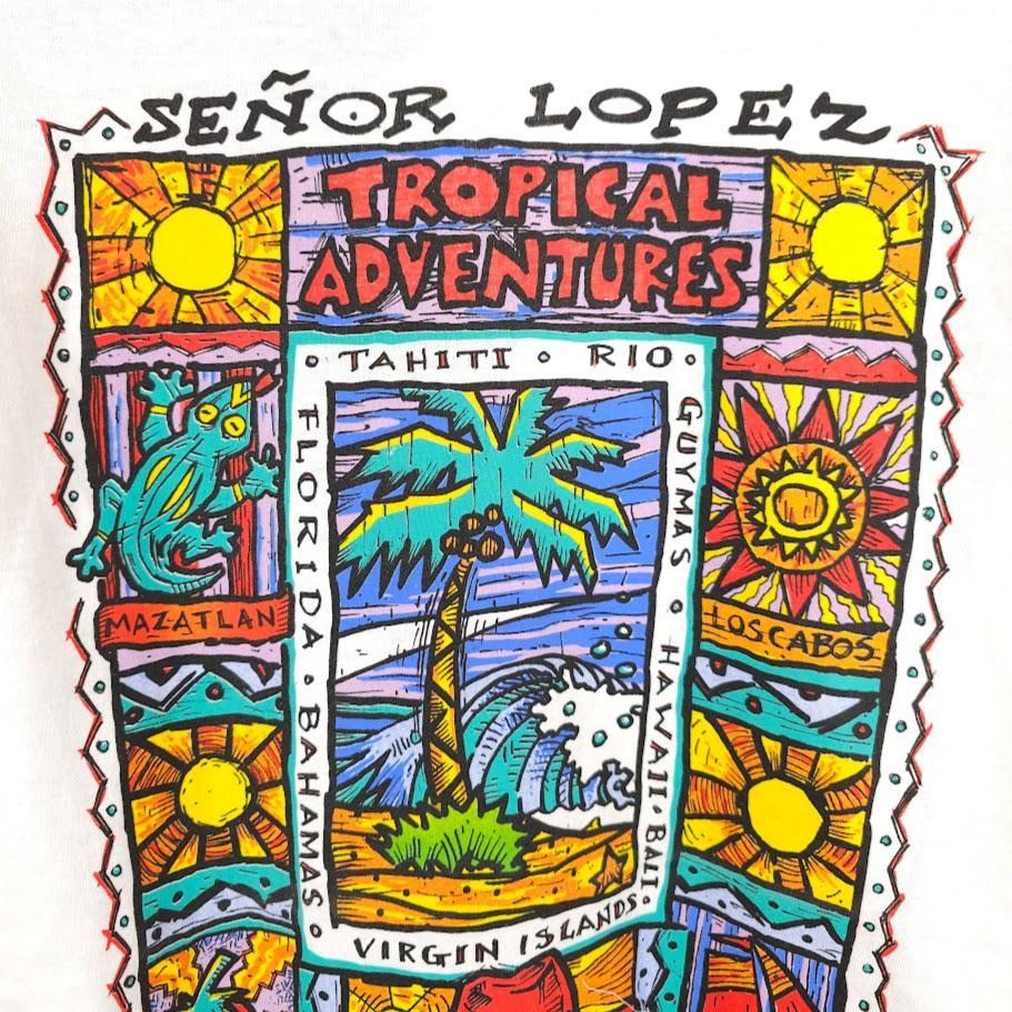 Vintage Vintage Senor Lopez T Shirt Mens Size Large White 80s 90s Size US L / EU 52-54 / 3 - 4 Thumbnail