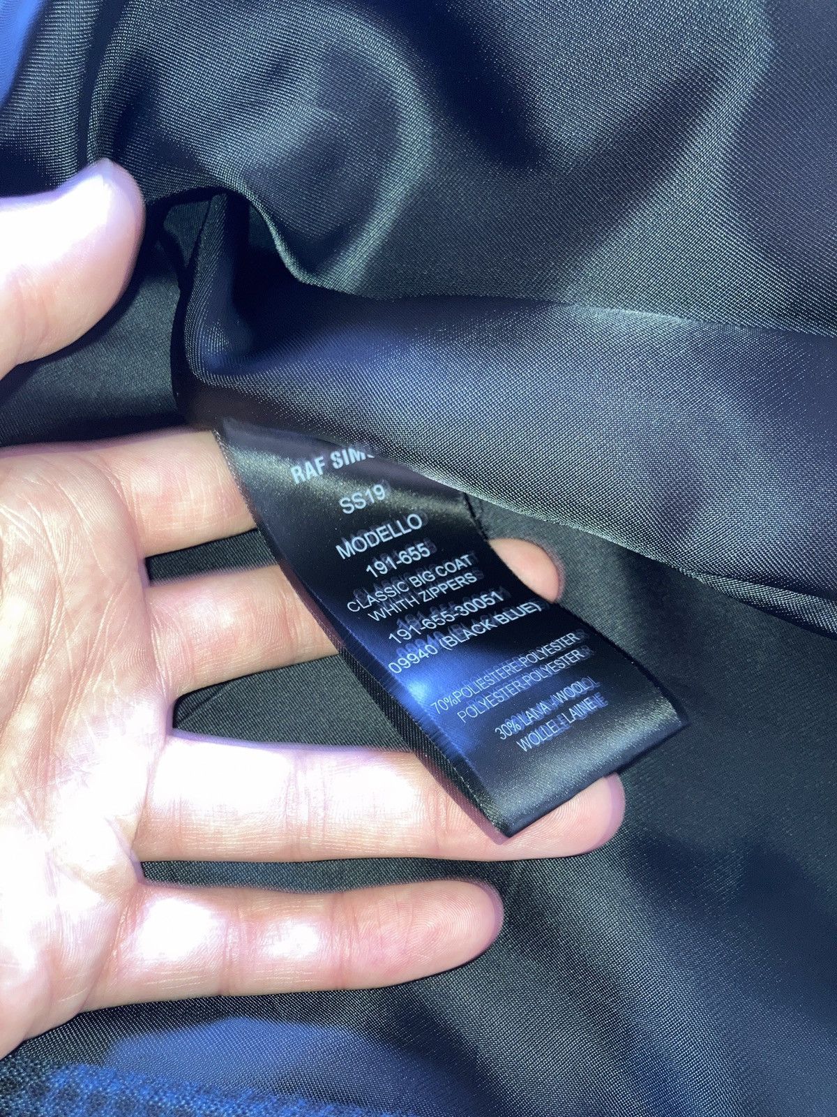 Raf Simons SS19 RUNWAY SCARF OVERSIZED SINGLE BREASTED BLACK/BLUE Size US M / EU 48-50 / 2 - 12 Thumbnail