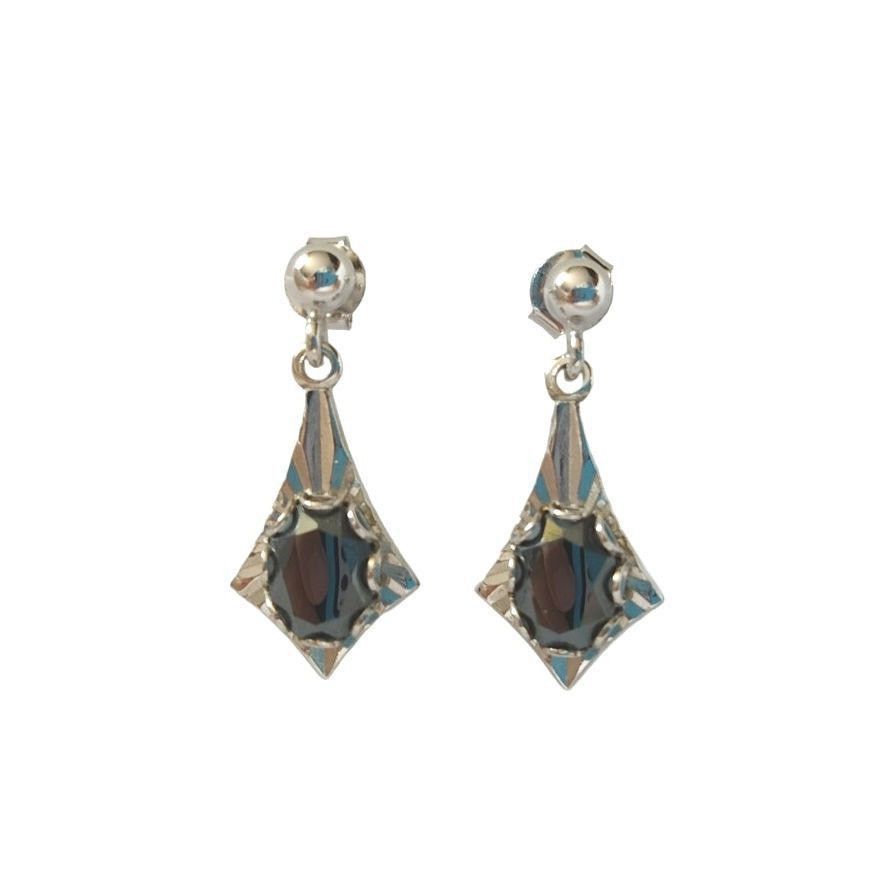 The Unbranded Brand Faceted Hematite Dangle Earrings Sterling Silver 925 VM Size ONE SIZE - 1 Thumbnail