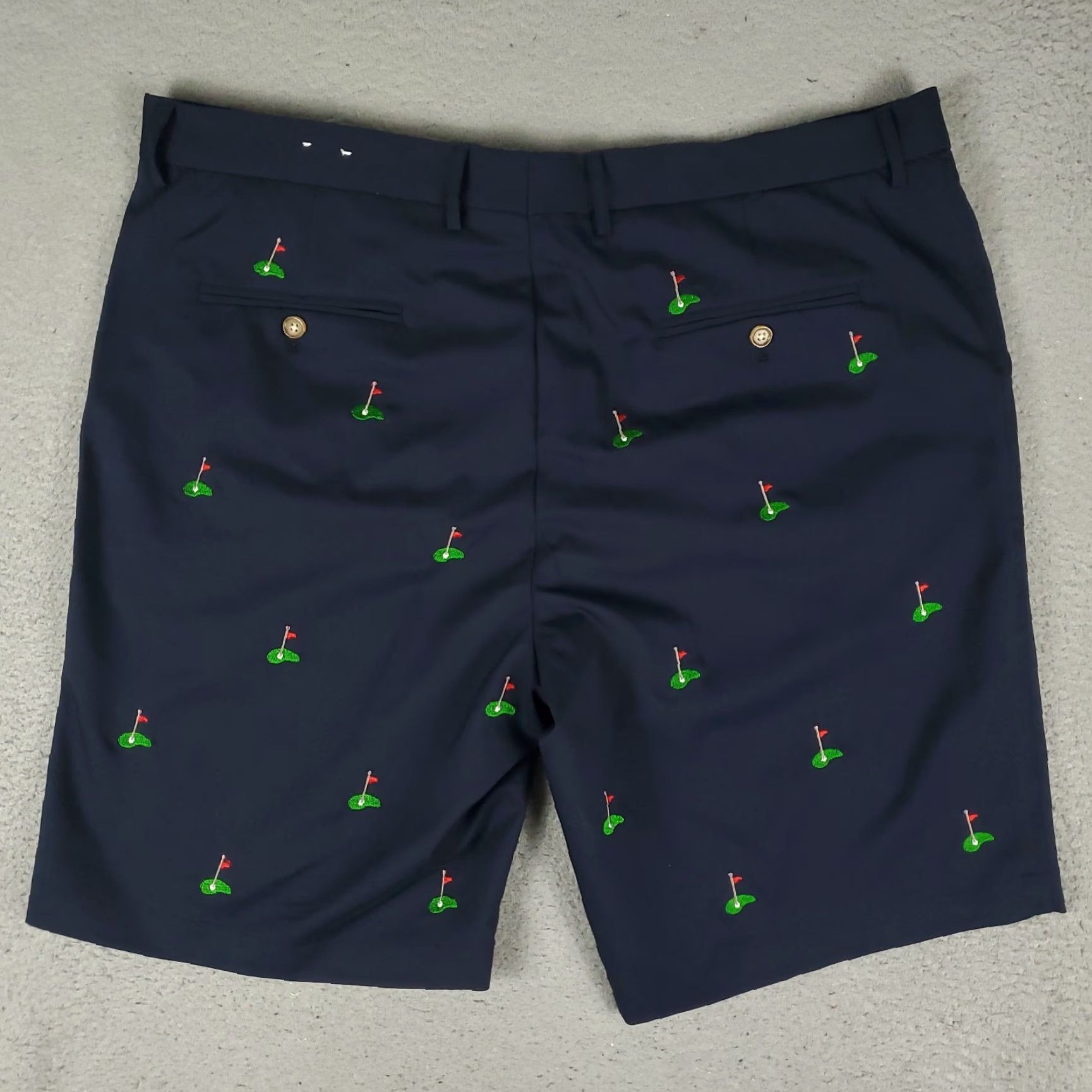 J.McLaughlin J. McLaughlin Shorts Mens 42 Navy Blue Golf Embroidered Flat Front Chino Size US 42 / EU 58 - 7 Thumbnail