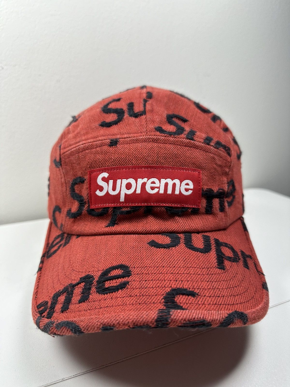 supreme Frayed Logos Denim camp cap Supreme Supreme Frayed Logos 