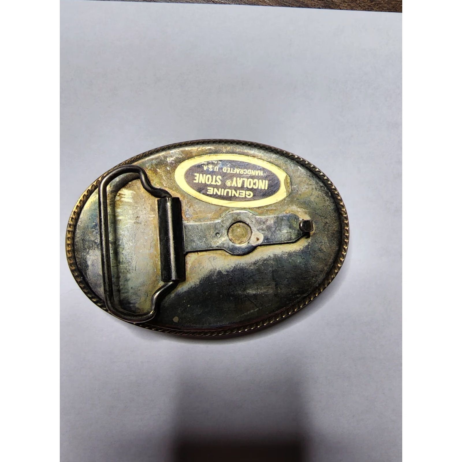 Vintage VINTAGE 1970s TALL SAILING SHIP INCOLAY STONE ART BELT & BUCKLE Size ONE SIZE - 2 Thumbnail