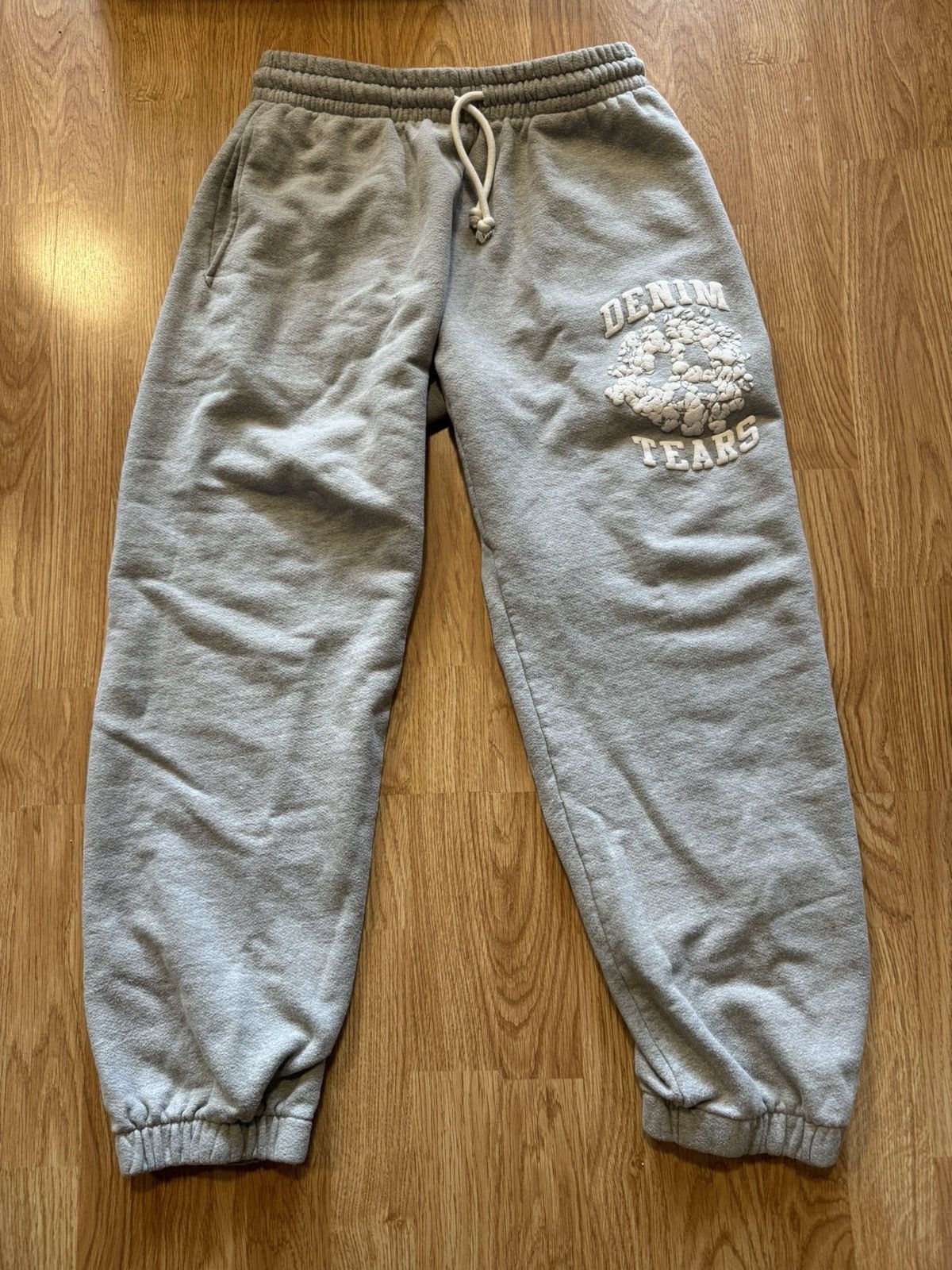 image of Denim Tears Denim Tear Sweatpants in Grey, Men's (Size 34)