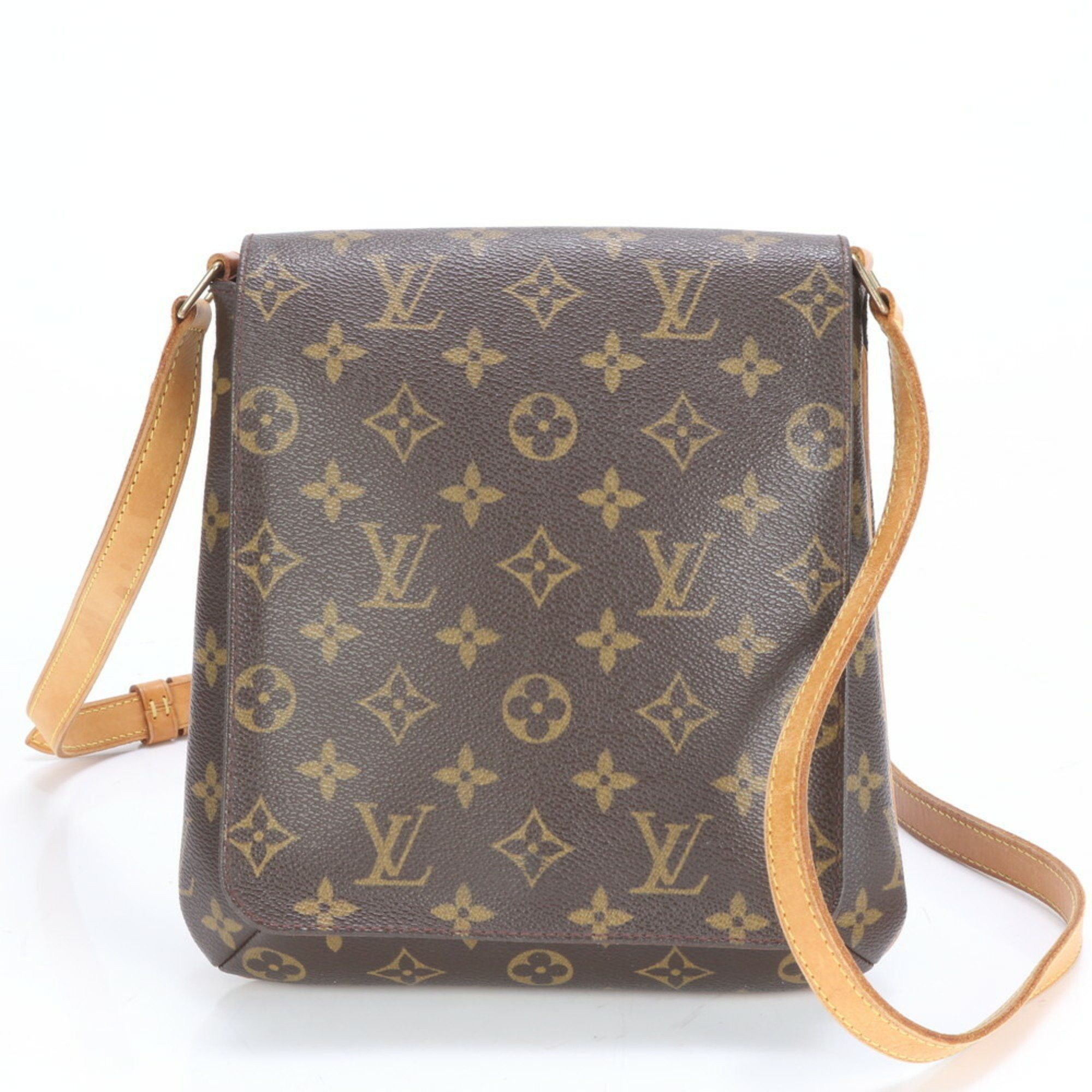 Louis Vuitton Monogram Musette Salsa Long M51387 Leather Shoulder Bag Handbag For Women in Brown