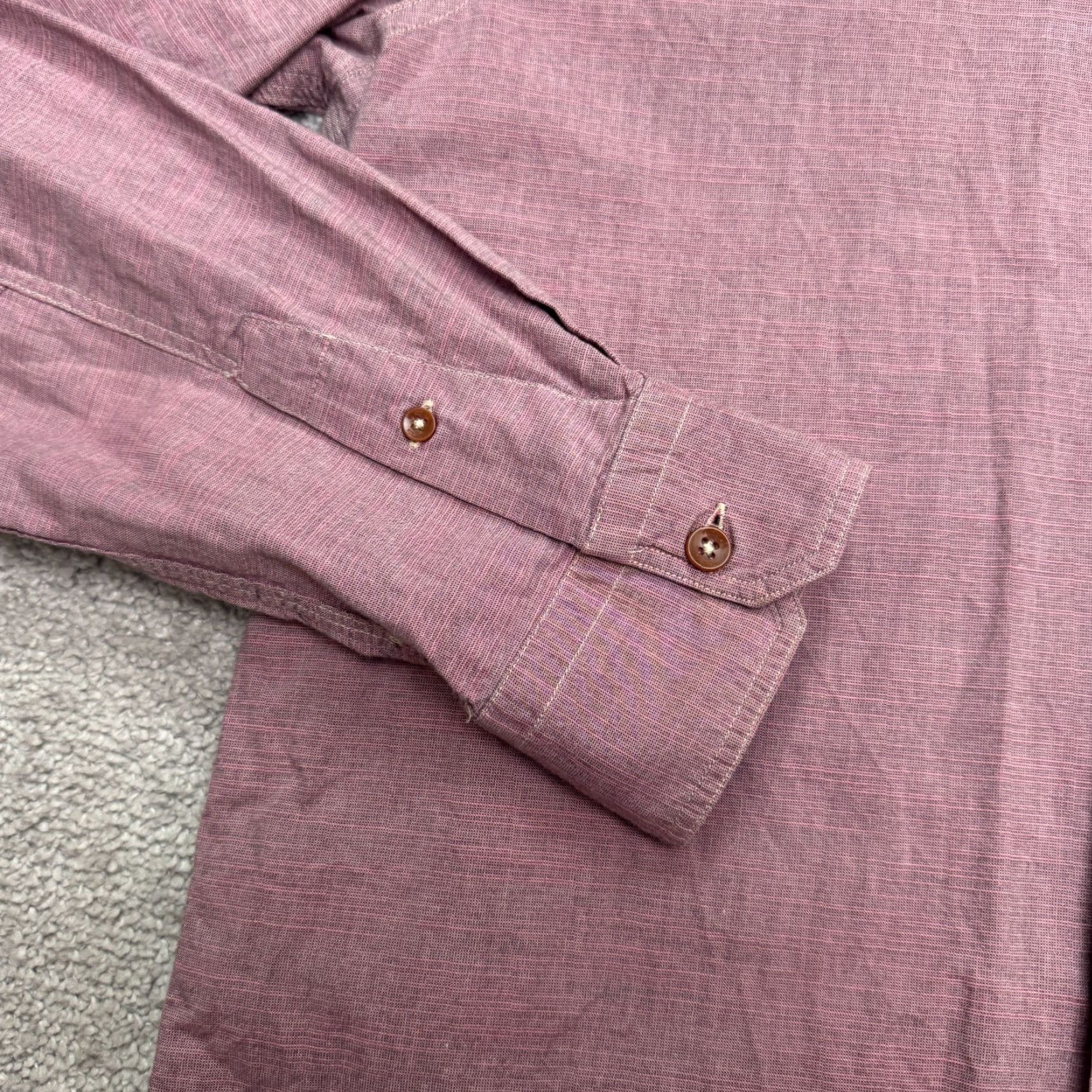 Ben Sherman VINTAGE Ben Sherman Plectum Mod Fit Button Down Shirt Mens M Chocolate Truffle Purple Solid Cotton Slim Button-Up Classic Preppy Mens Size US M / EU 48-50 / 2 - 7 Thumbnail