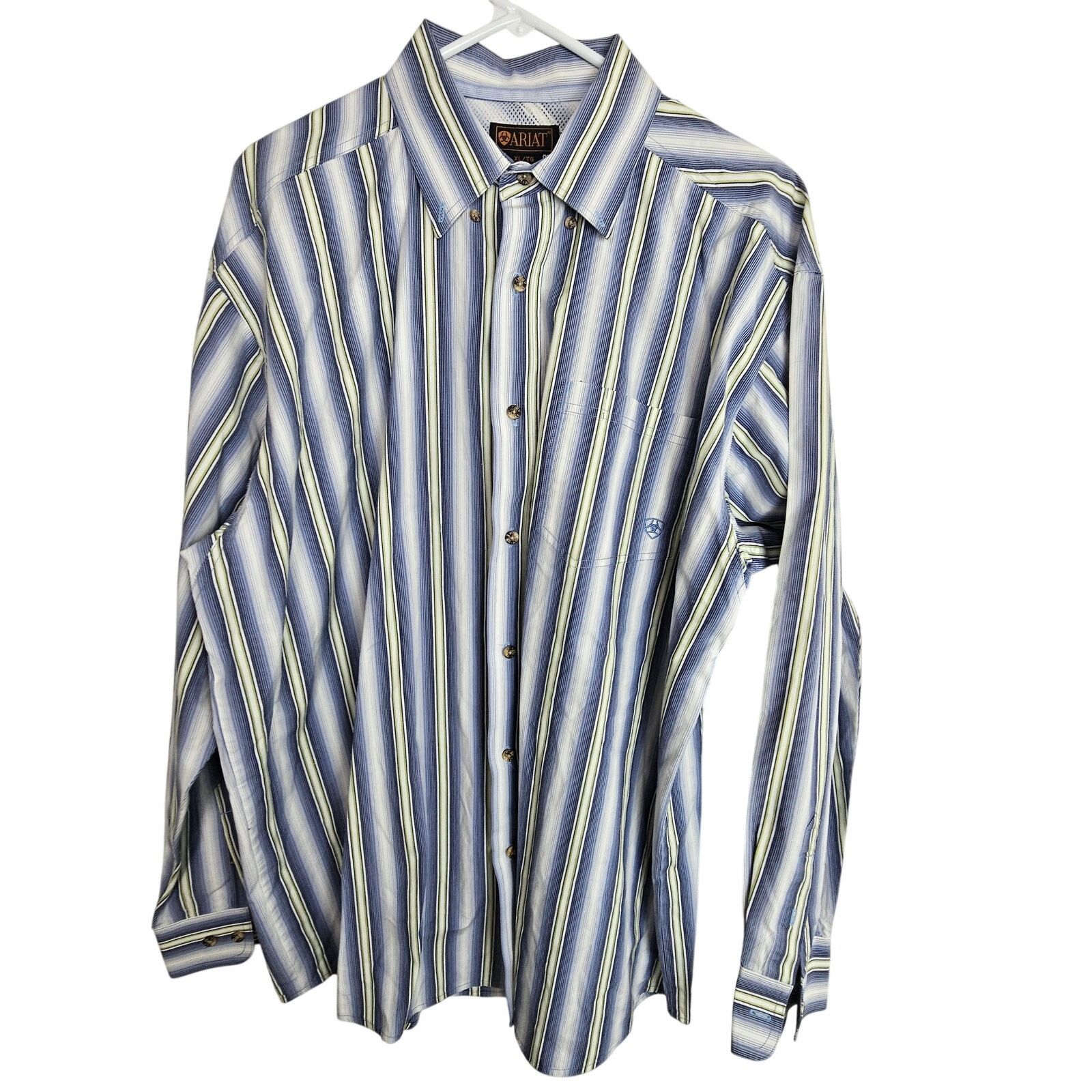 Ariat Ariat Mens Striped Button Down Shirt Sz XL Western Country Size US XL / EU 56 / 4 - 1 Thumbnail
