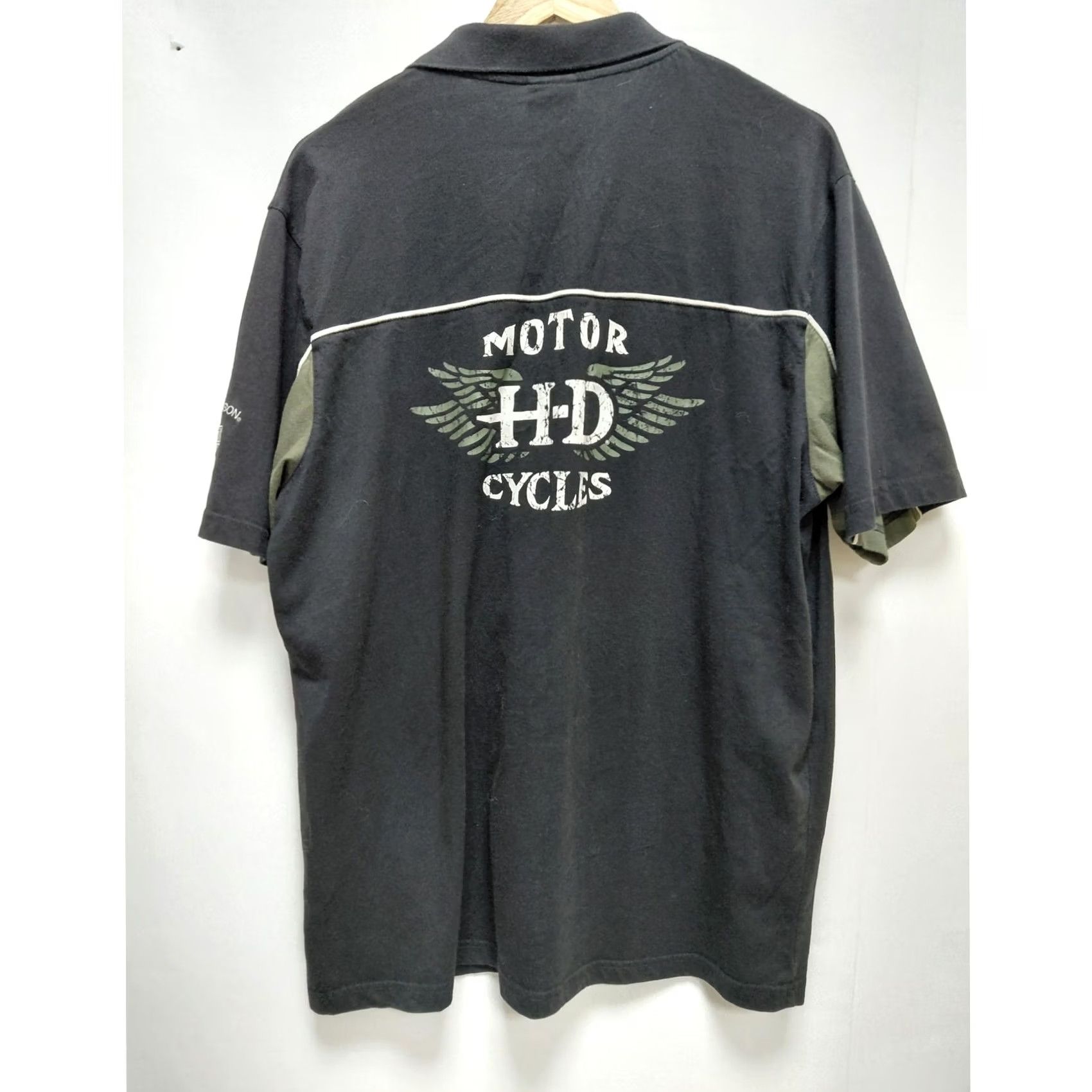 Harley Davidson Harley-Davidson Polo Shirt Black Green Solid Knit Short Sleeve Men XL Size US XL / EU 56 / 4 - 3 Thumbnail
