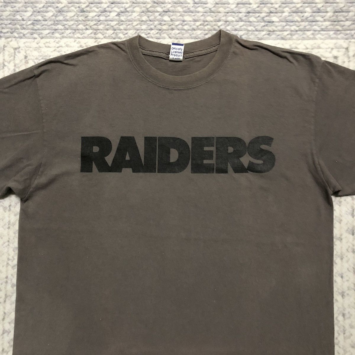 NFL × Vintage Rare Sunfaded Vintage NFL Oakland Raiders Spell Out Tees Size US L / EU 52-54 / 3 - 2 Thumbnail