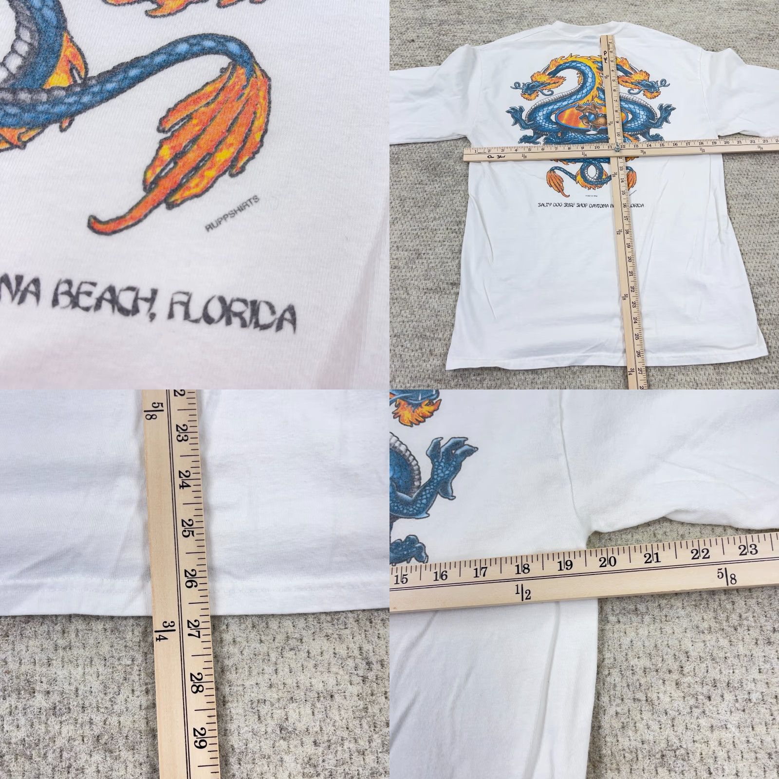Hanes VINTAGE Hanes Shirt Men M White Knit Crew Neck 1990s 90s Outdoors American Dragon Salty Dog Surf Shop Long Sleeve Regular Fit Size US M / EU 48-50 / 2 - 9 Thumbnail