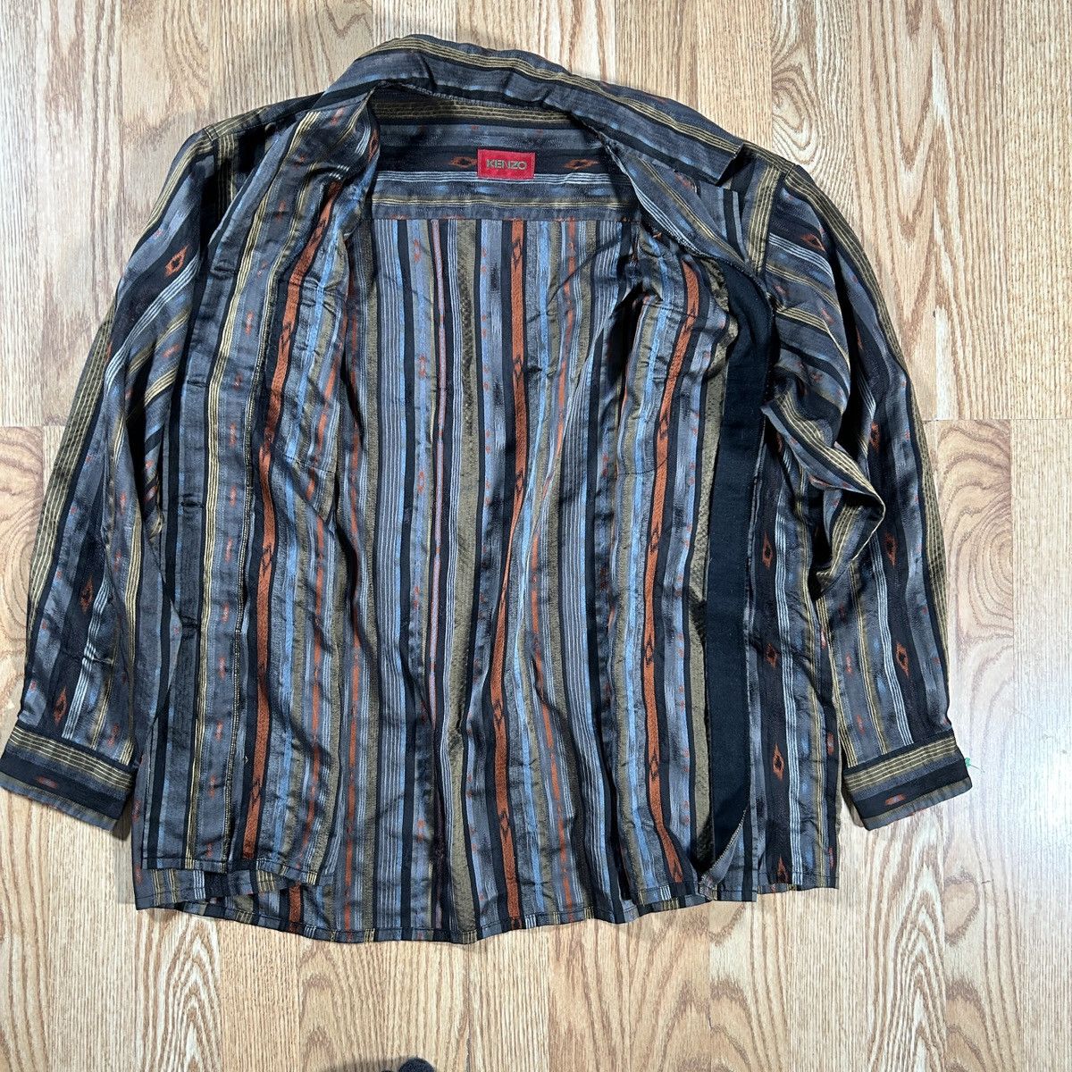 Kenzo VTG 90s Kenzo Paris Abstract African Textiles Dress Shirt Size US M / EU 48-50 / 2 - 8 Thumbnail