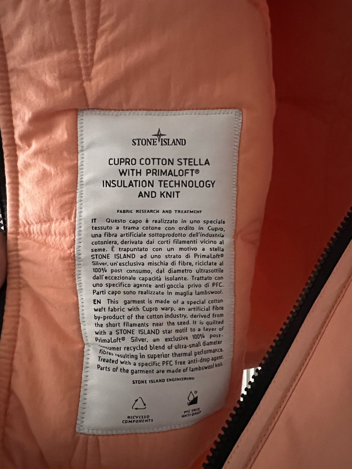 Stone Island Cupro Cotton Stella with Primaloft insulation jacket Size US M / EU 48-50 / 2 - 9 Thumbnail
