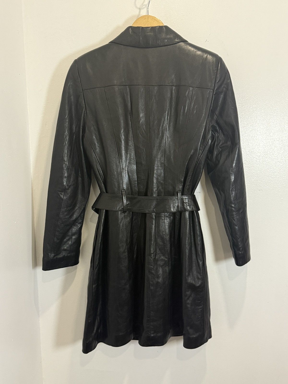 Prada 90’s Leather Belted Jacket Size S / US 4 / IT 40 - 8 Thumbnail