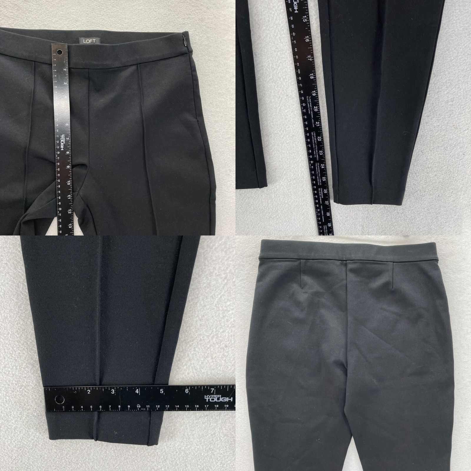 Loft LOFT Ponte Skinny Ankle Pants Women's 12 Black Stretch Nylon Blend Casual Preppy Size 24" / US 00 / IT 34 - 8 Thumbnail