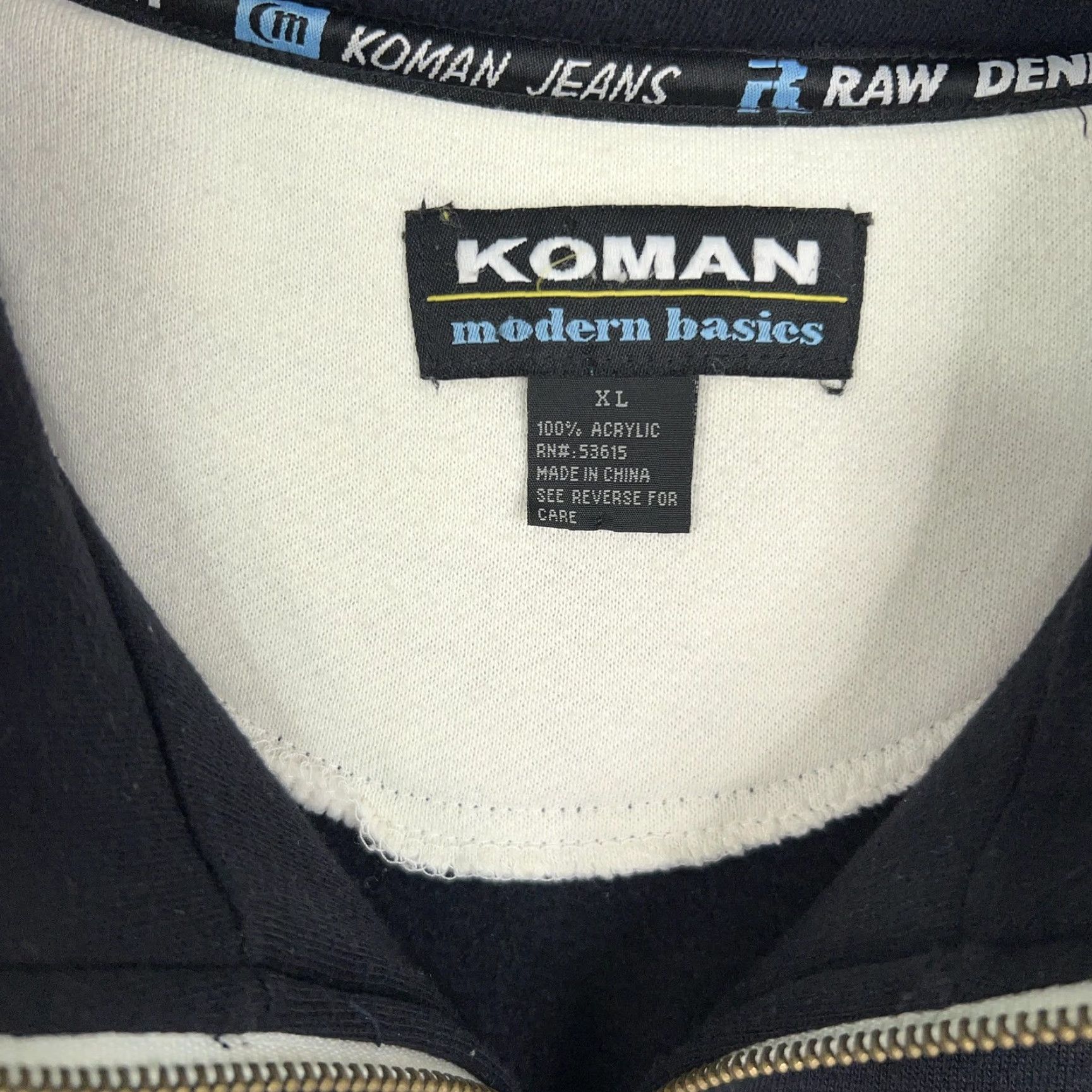 Vintage VINTAGE Koman Jacket Mens XL Black White Full Zip Track Striped Athletic Hip Hop Shirt Size US XL / EU 56 / 4 - 5 Thumbnail