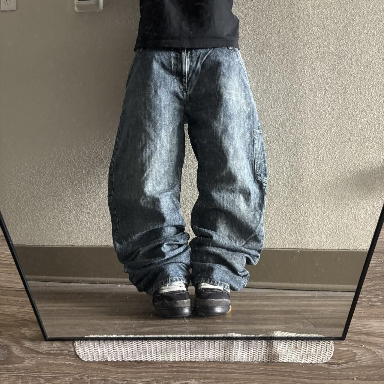 Calvin Klein Crazy Vintage Y2K/2000s Baggy Grunge Calvin Klein Dark Wash Denim Jeans! 38x34 Size US 38 / EU 54 - 1 Thumbnail