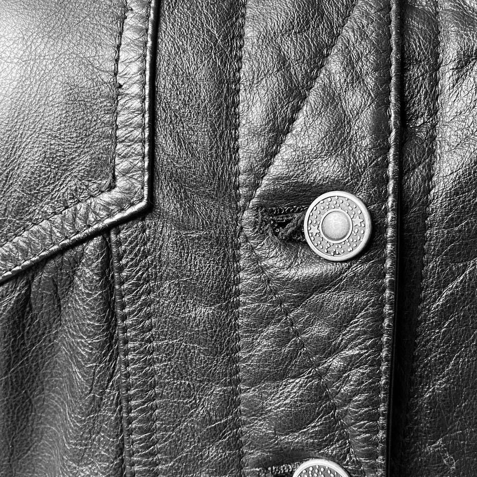 Vintage Vintage leather distressed biker Avant Garde jacket 90s Size S / US 4 / IT 40 - 4 Thumbnail