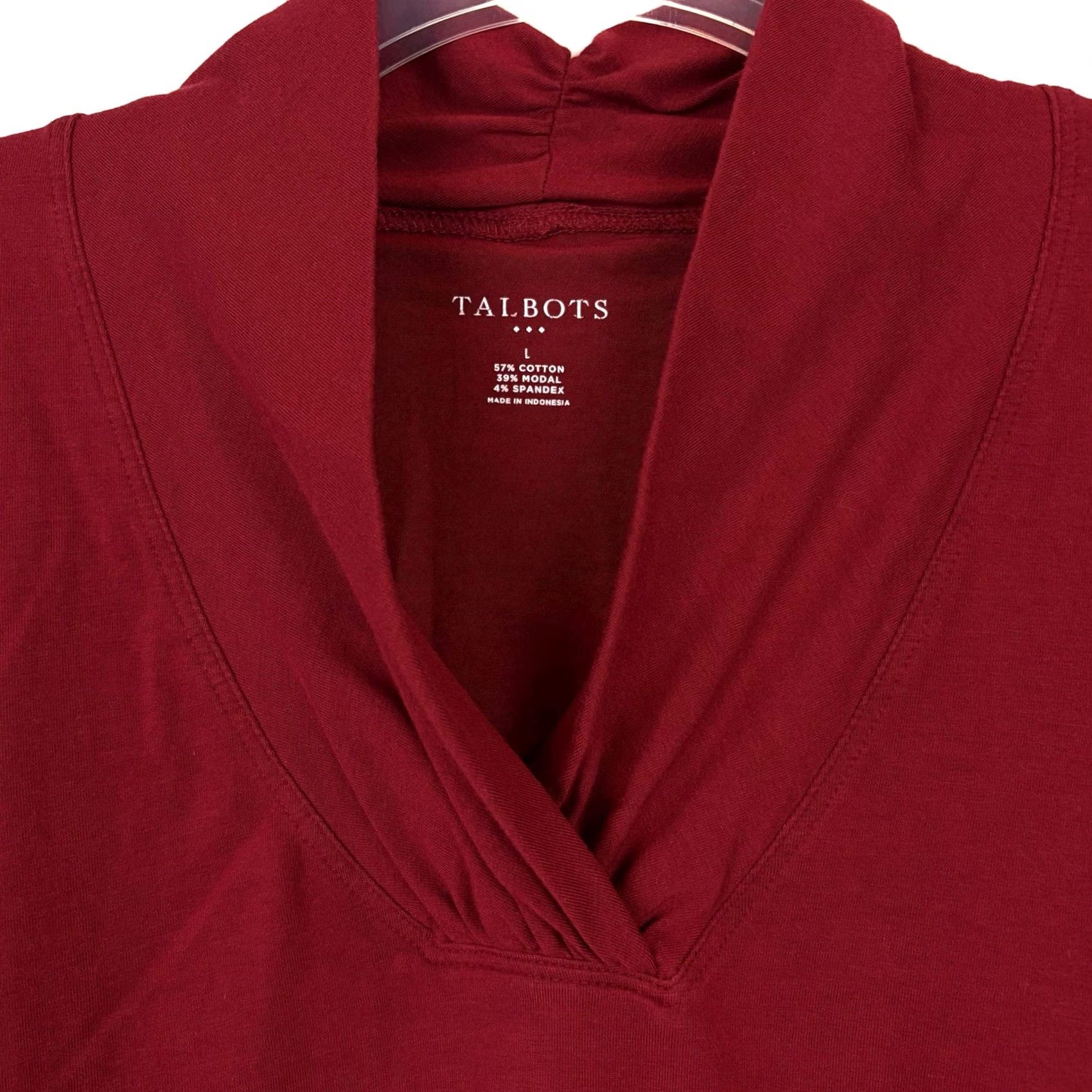 Talbots Talbots Pullover Top Womens Large Red Long Sleeve Cotton Blend Capsule Staple Size L / US 10 / IT 46 - 4 Thumbnail