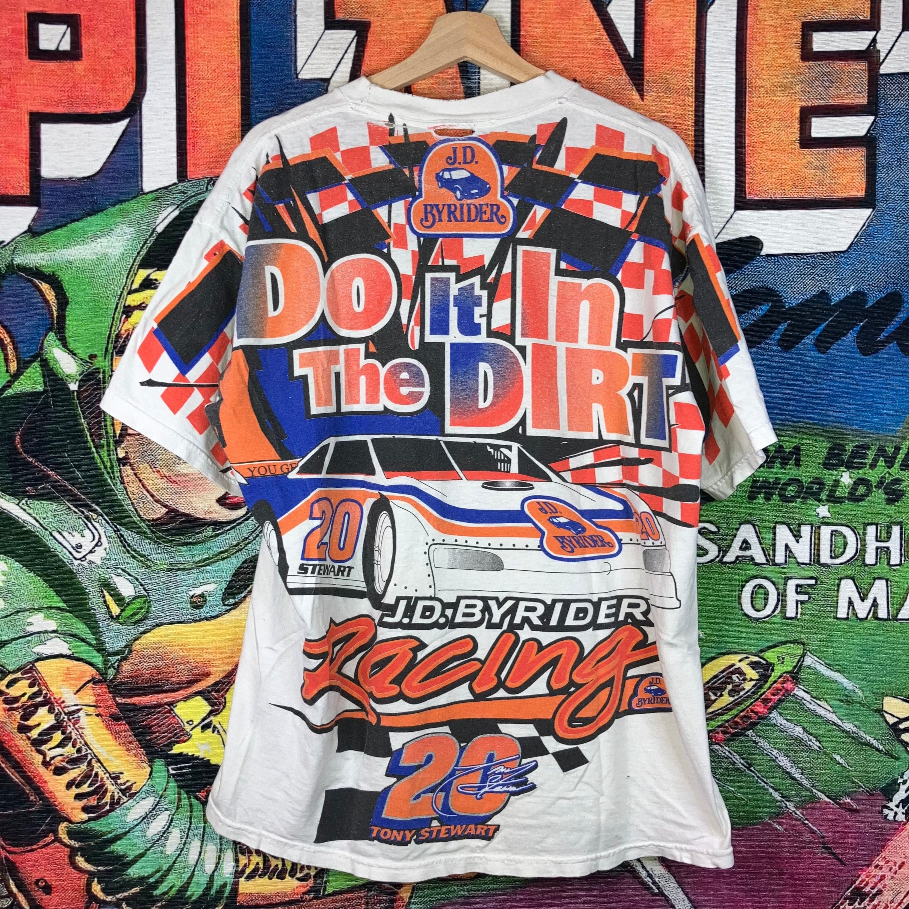 Vintage Vintage 90s J.D. Byrider Racing Tony Stewart Tee W/ AOP Back Size US L / EU 52-54 / 3 - 2 Thumbnail