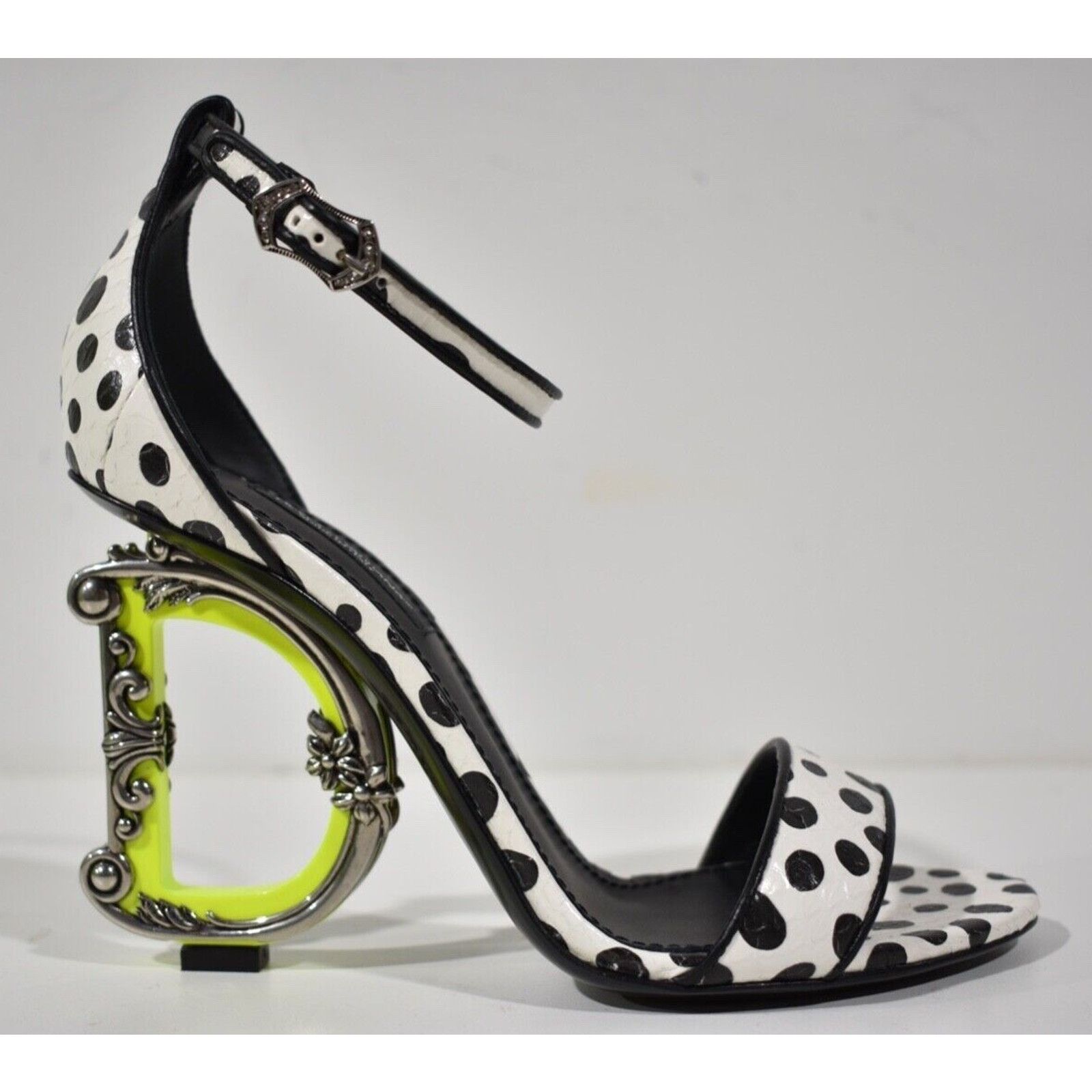 Dolce & Gabbana Dolce & Gabbana Keira 105 White Elaphe DG Heel Sandal 38 Size US 8 / IT 38 - 2 Thumbnail