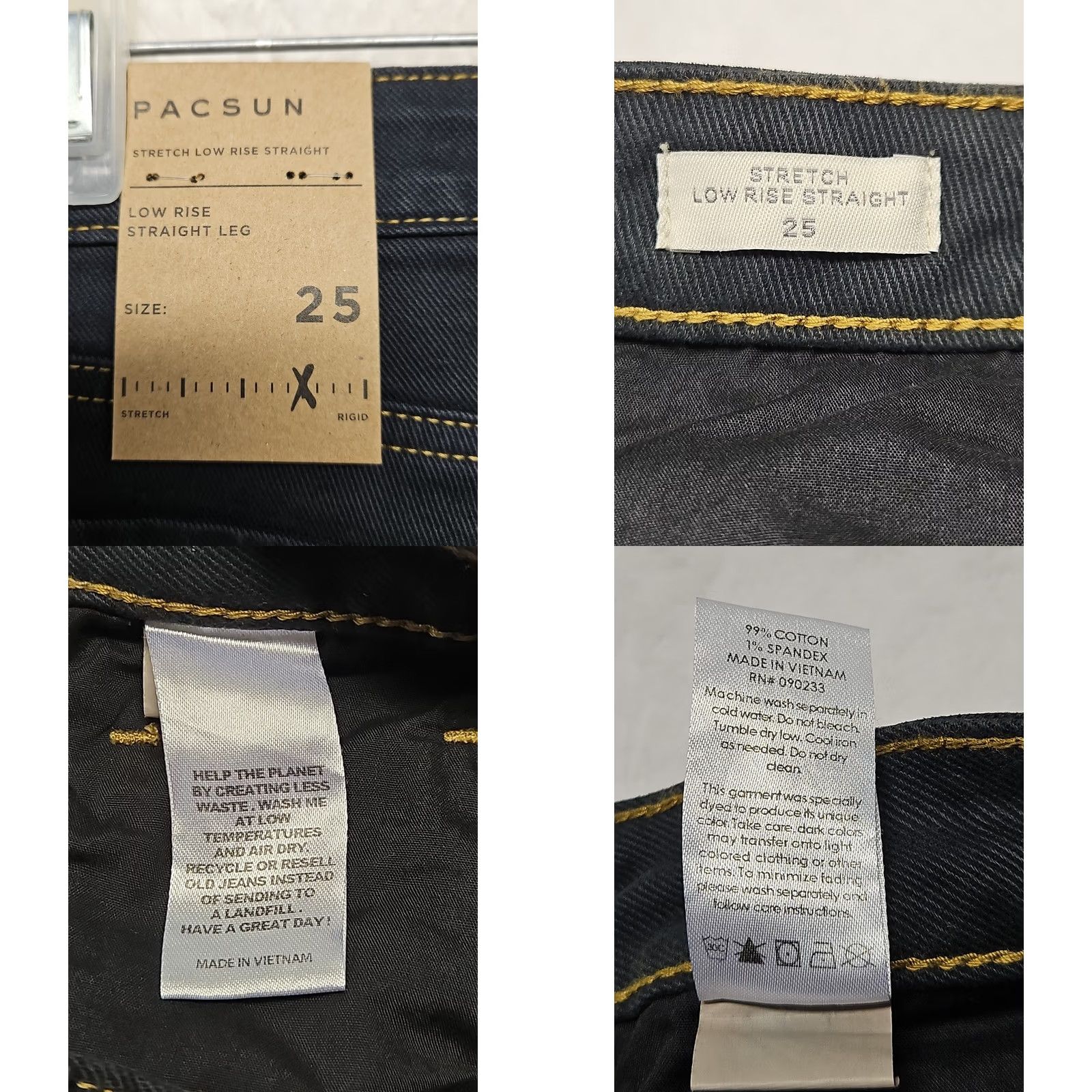 Pacsun PacSun Jeans Size 25 Low Rise Straight Leg Dark Wash Y2K Stretch Denim NWT Mens Men Regular 29in Inseam Blue Cotton Size US 26 / EU 42 - 8 Thumbnail
